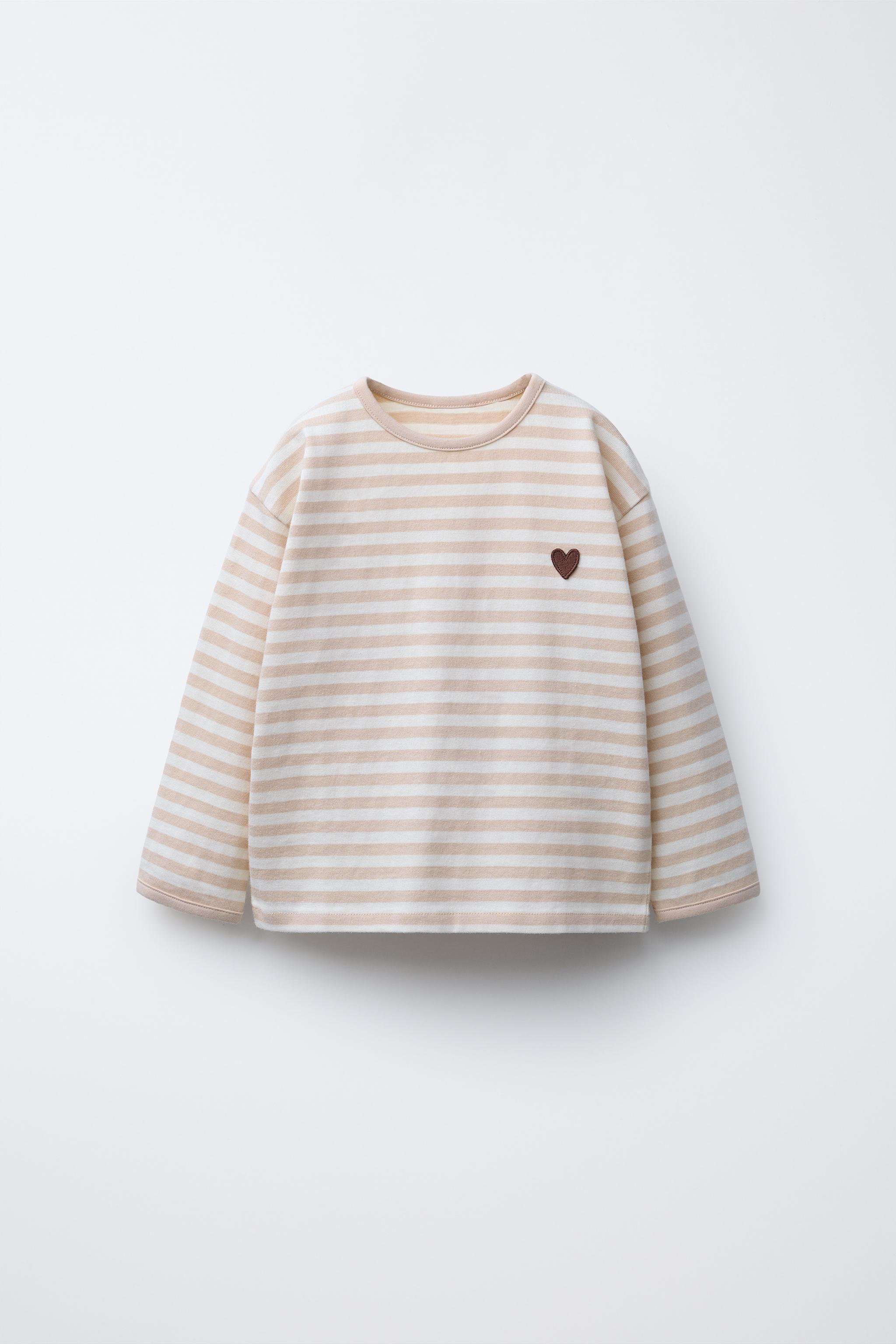 HEAVY WEIGHT WOVEN STRIPE HEART PATCH T-SHIRT