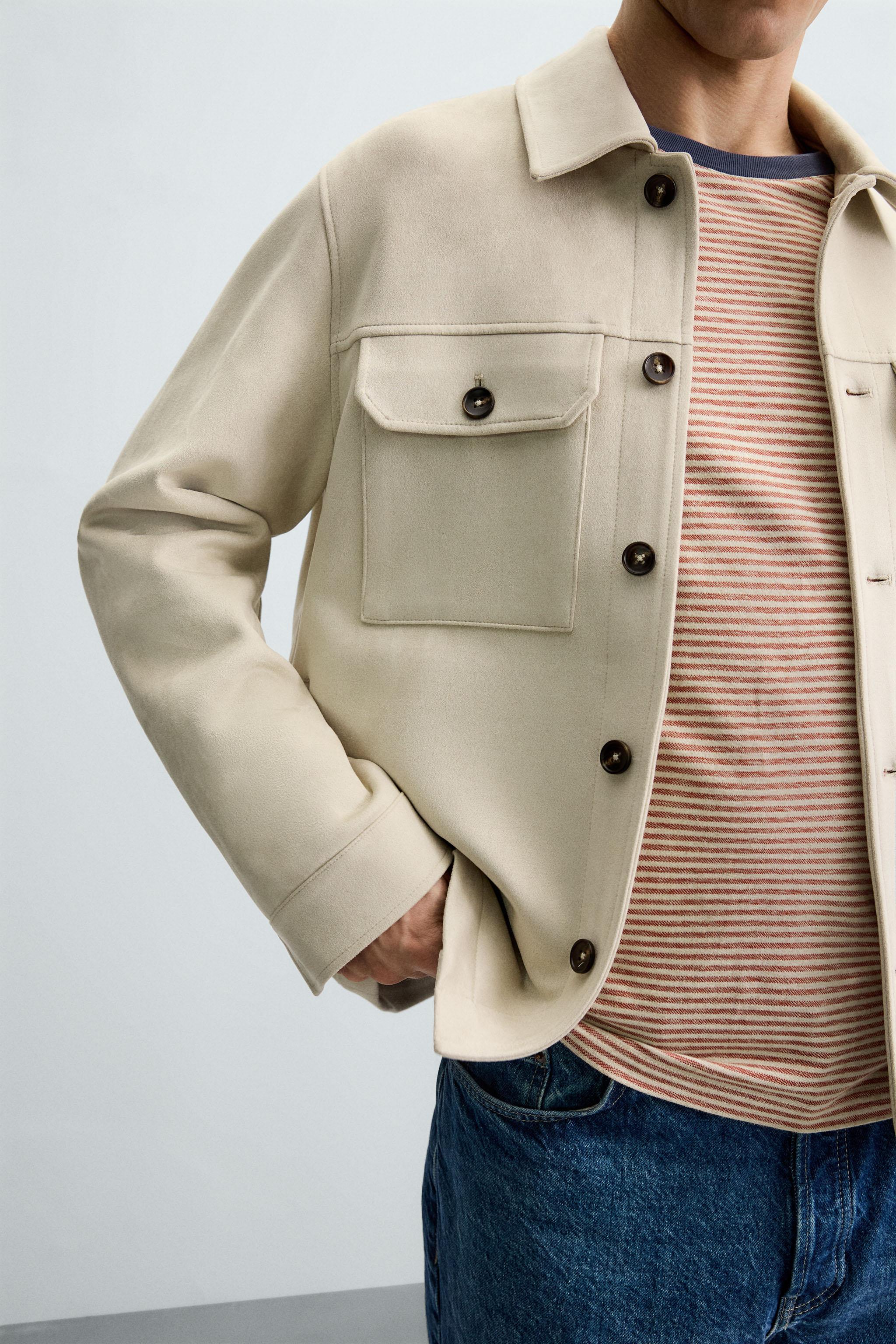 FAUX SUEDE OVERSHIRT