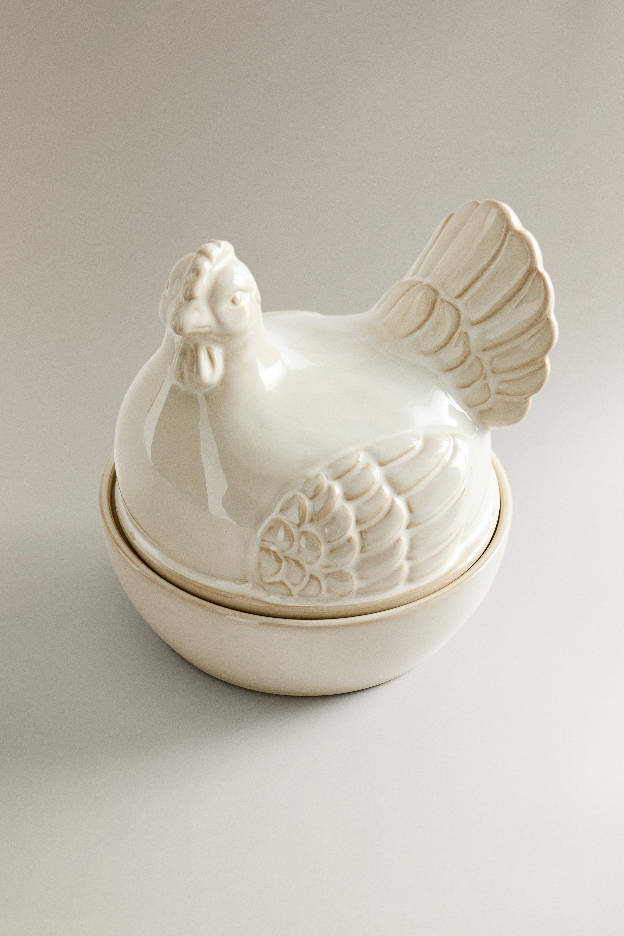 CERAMIC HEN STORAGE JAR