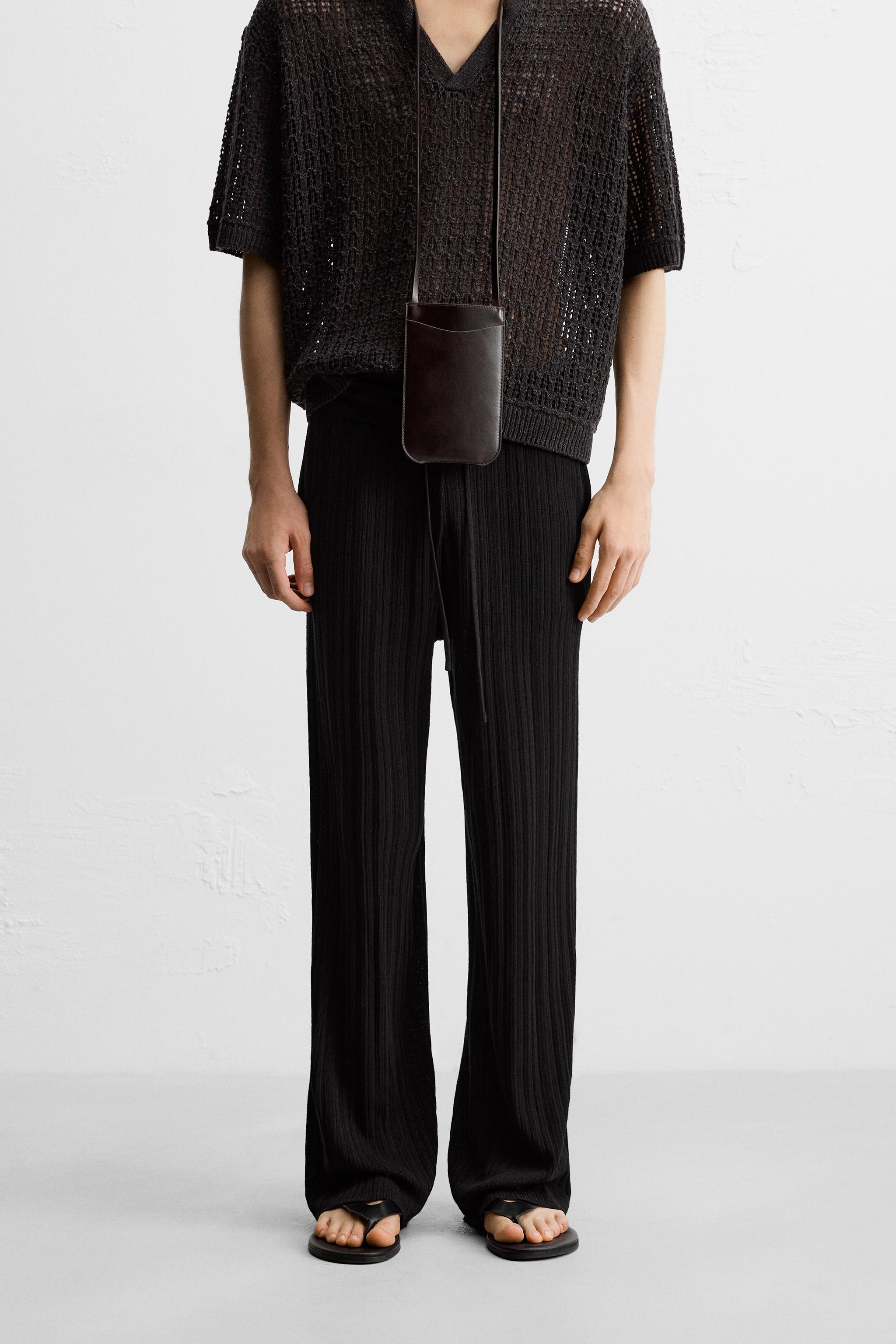 STRUCTURED KNIT PANTS