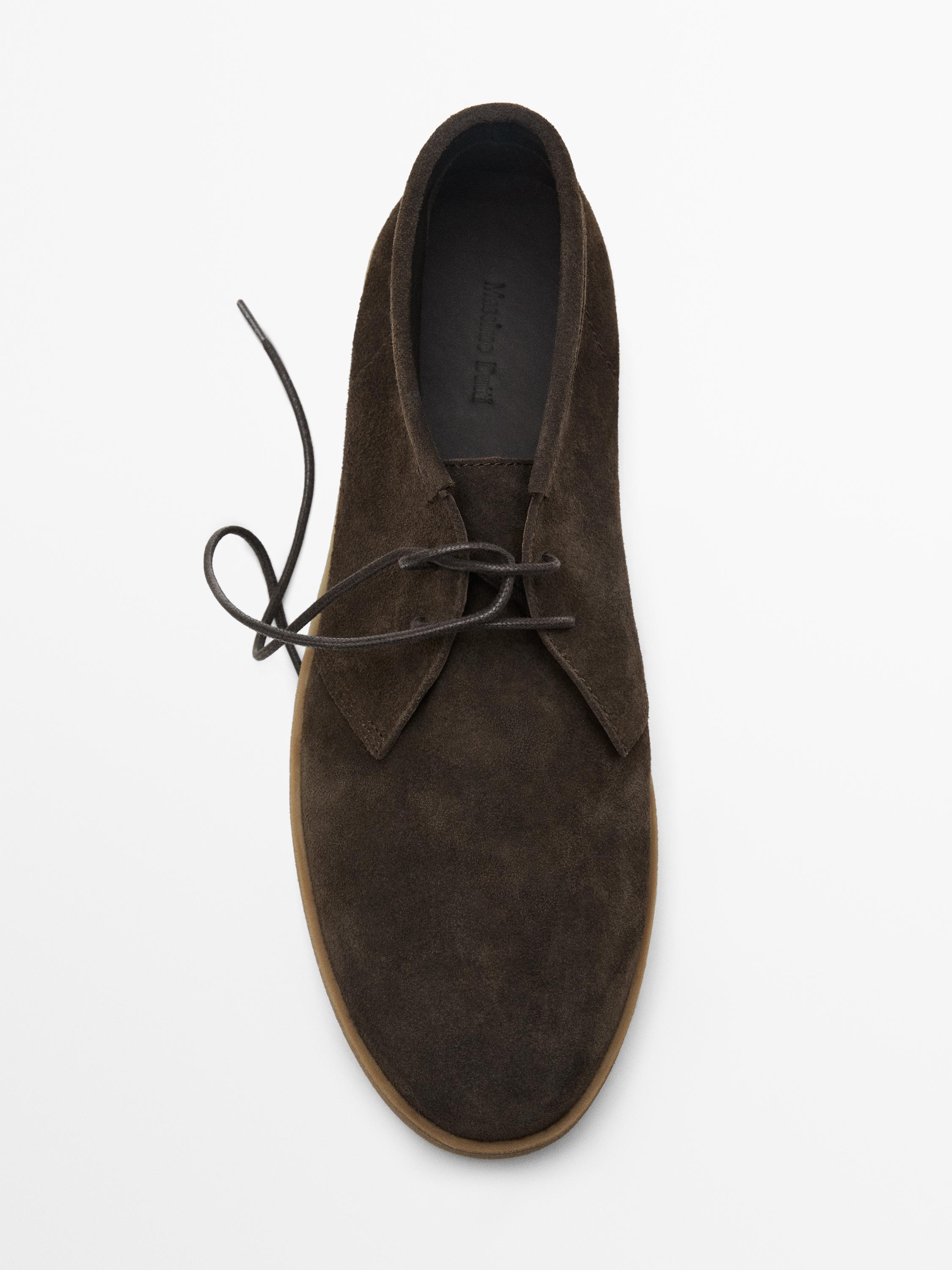 Soft split suede ankle boots