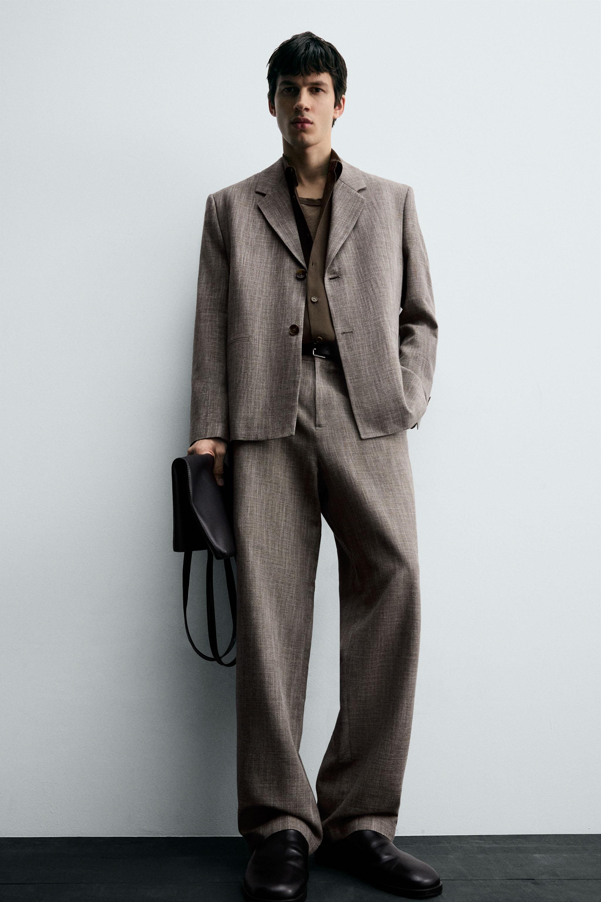 TEXTURED SUIT PANTS