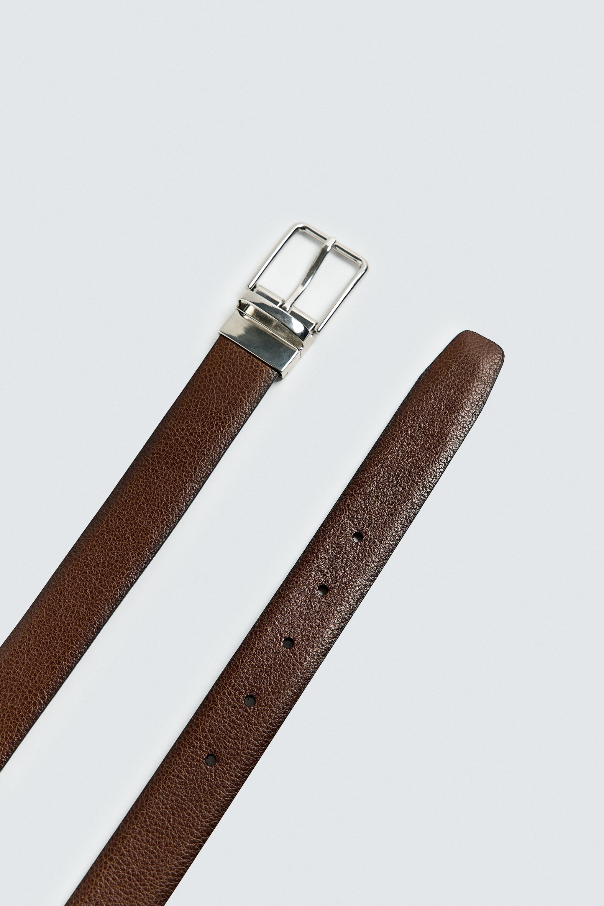 REVERSIBLE CONTRAST LEATHER BELT