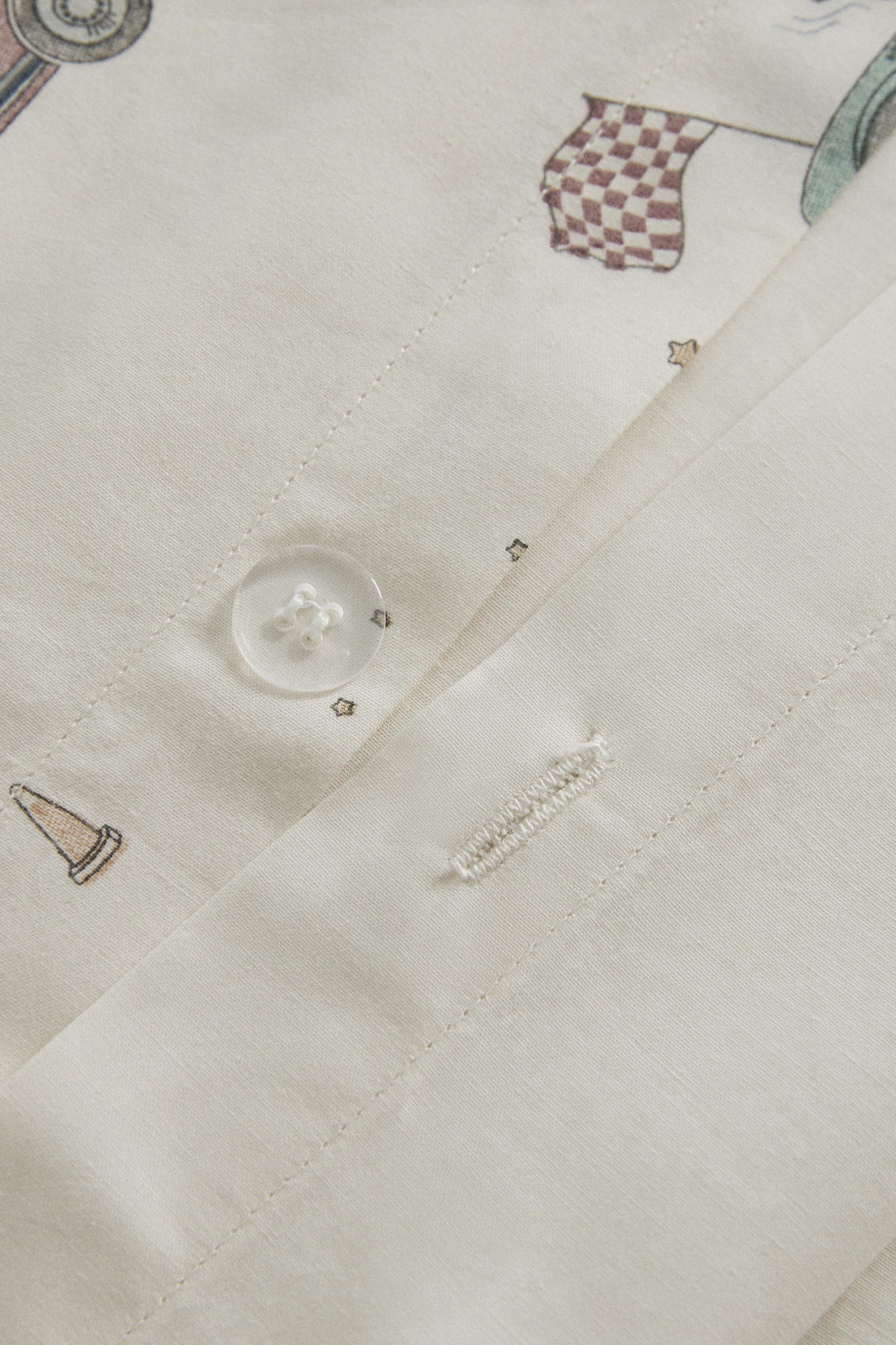 CHILDREN'S DUVET COVER WITH RACING DOG PRINT