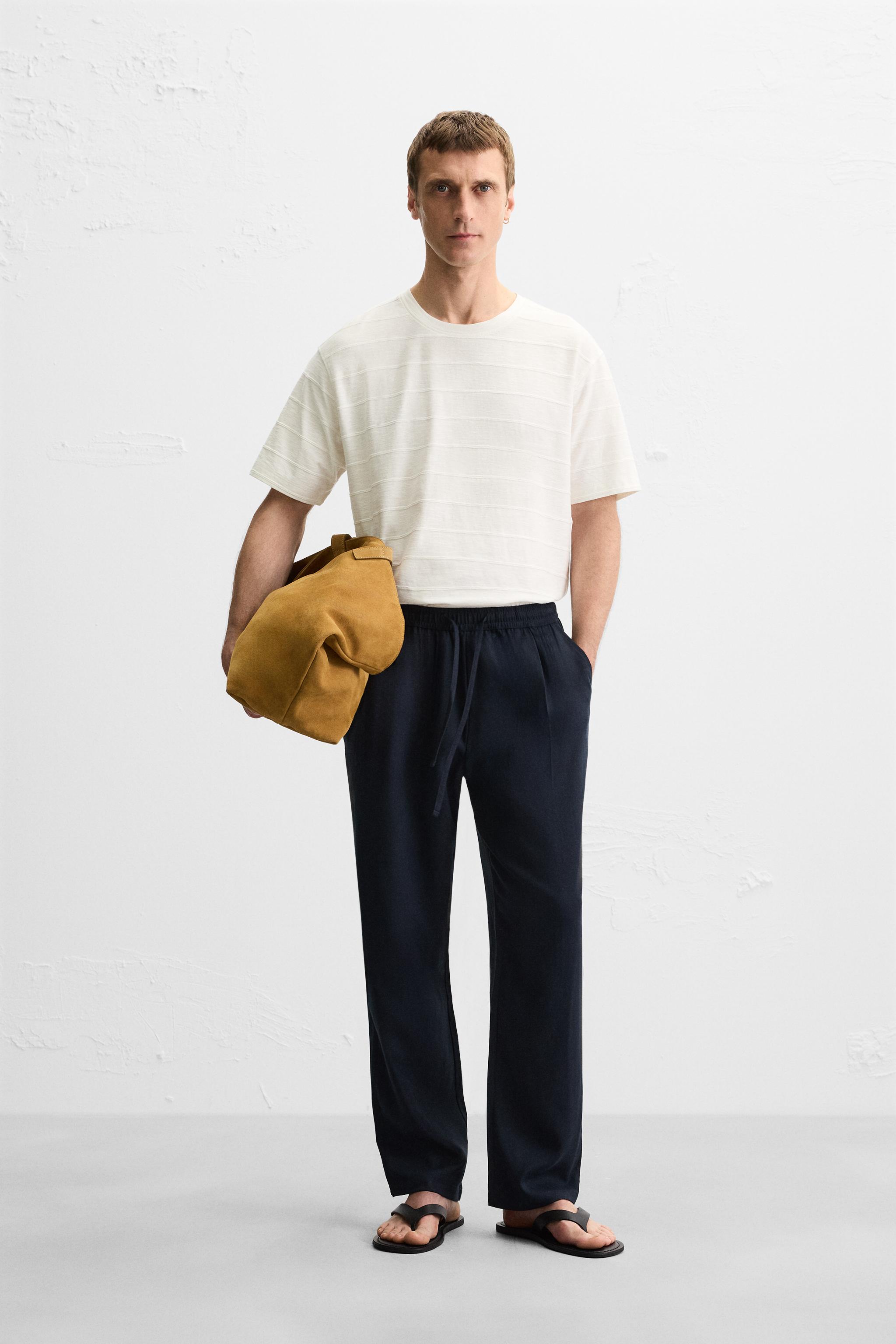 STRIPED IRREGULAR TEXTURED T-SHIRT