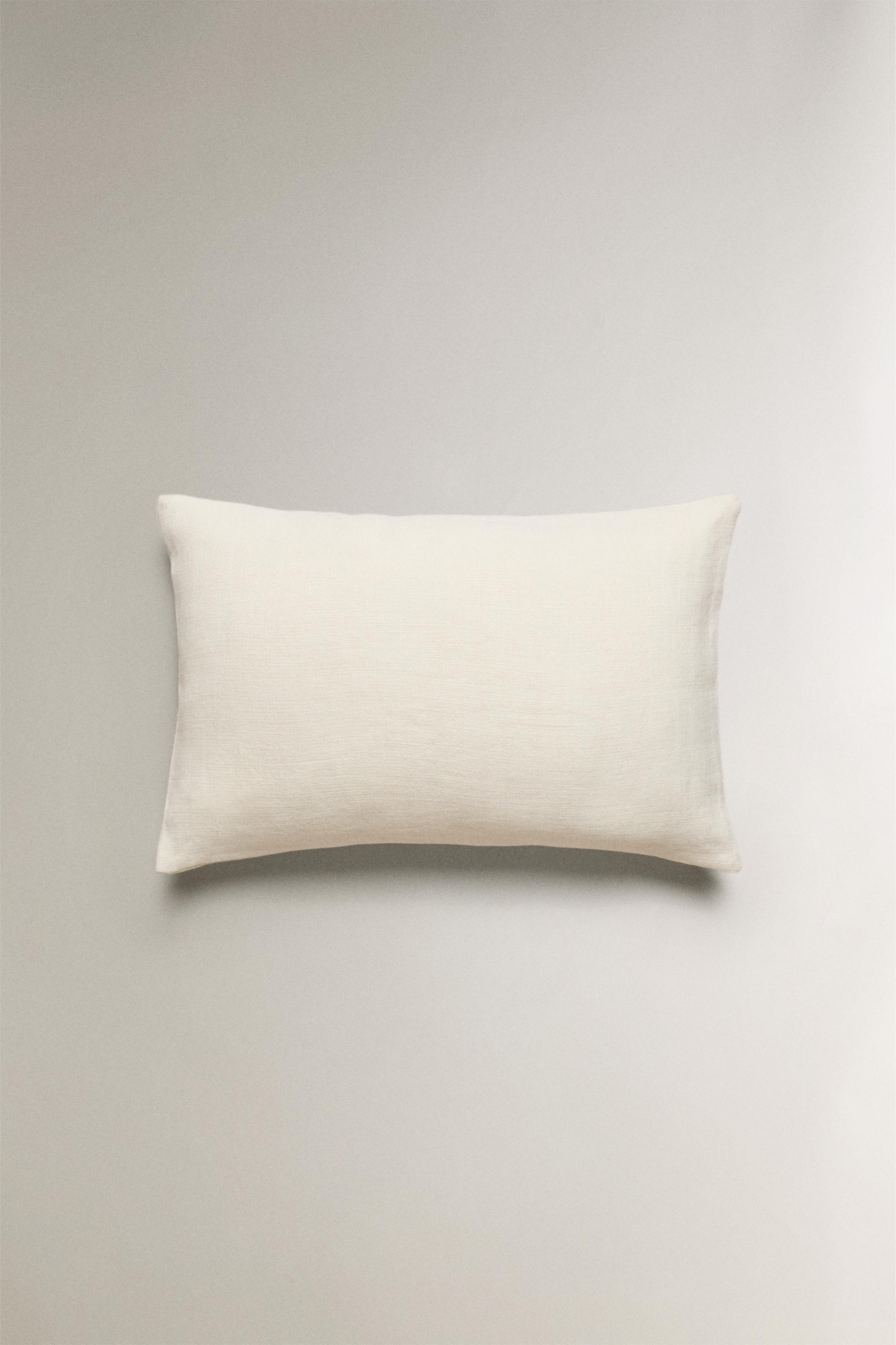 PLAIN LINEN THROW PILLOW COVER