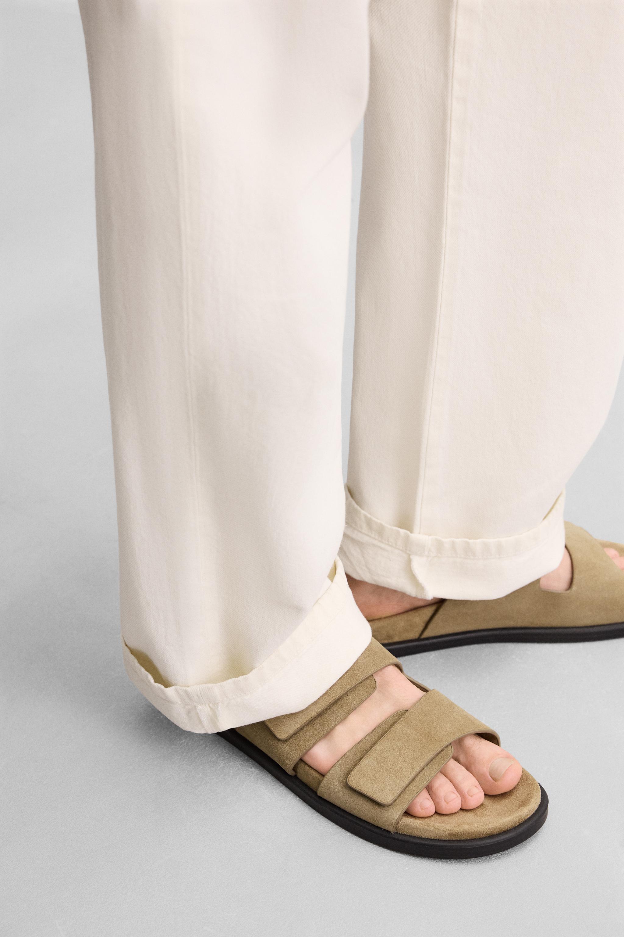 DOUBLE STRAP LEATHER SANDALS