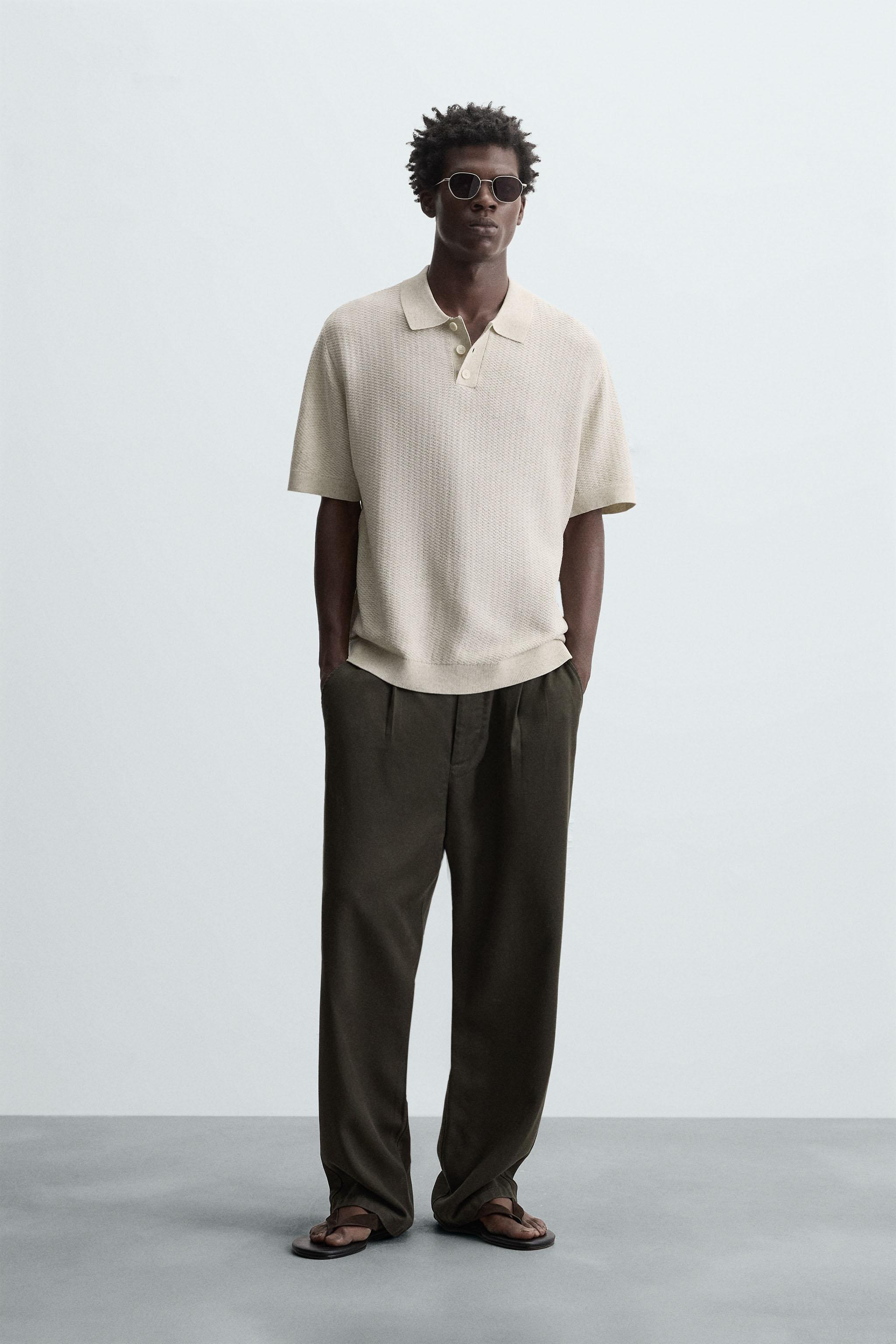 TEXTURED KNIT POLO SHIRT