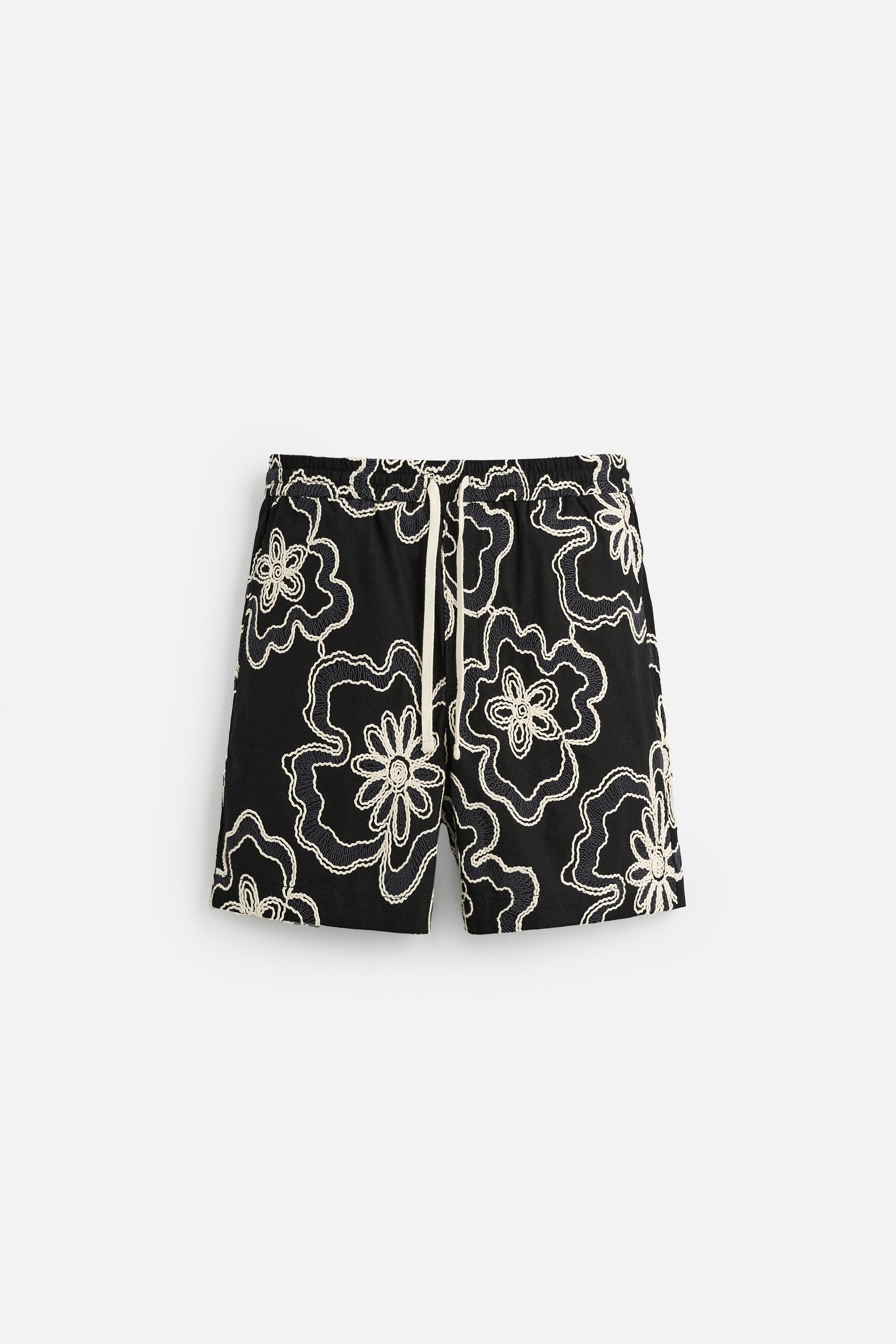 EMBOSSED EMBROIDERY SHORTS