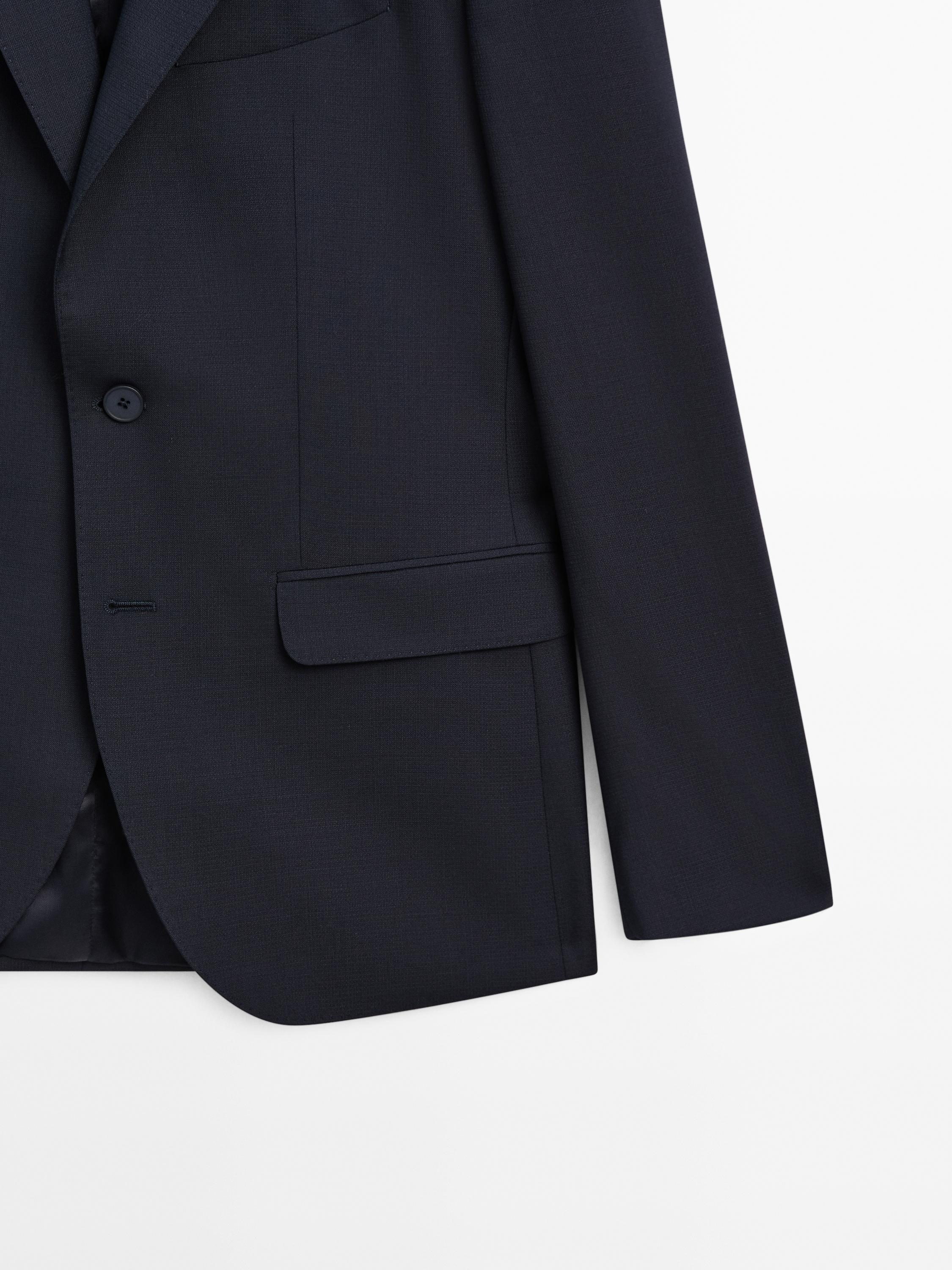 Wool blend suit blazer