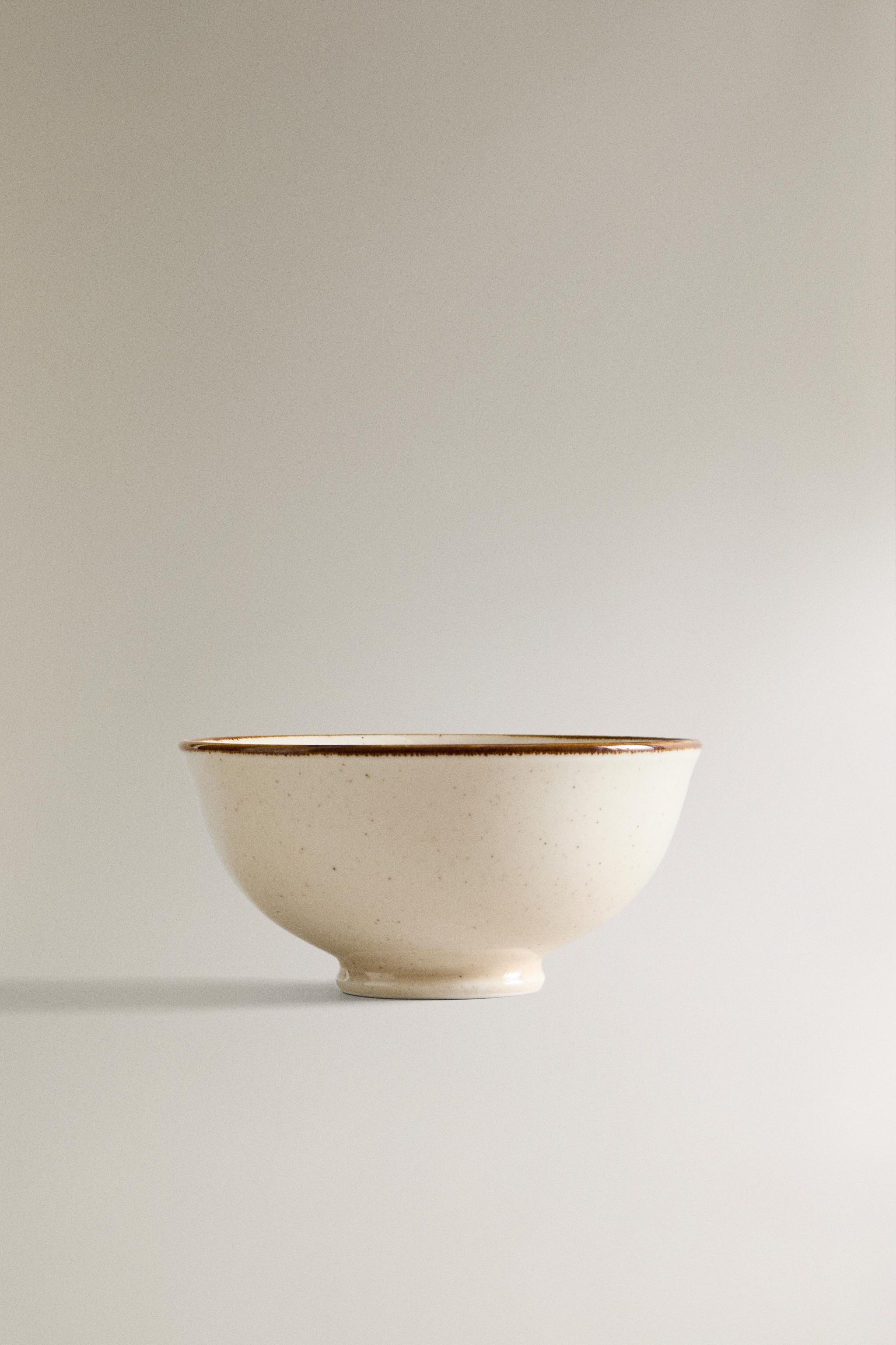 PORCELAIN MINI BOWL WITH ANTIQUE FINISH RIM
