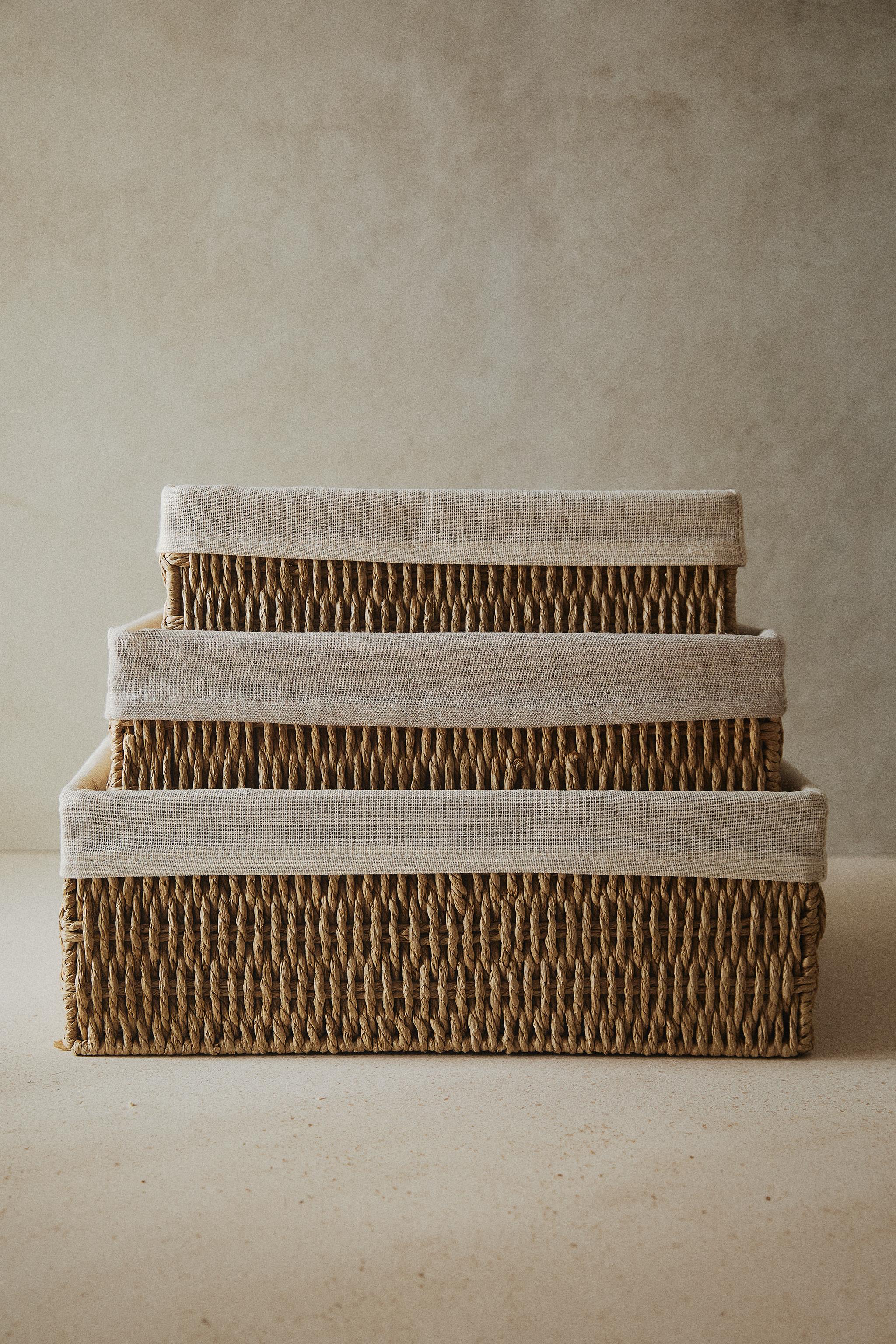 RECTANGULAR FABRIC INTERIOR BASKET