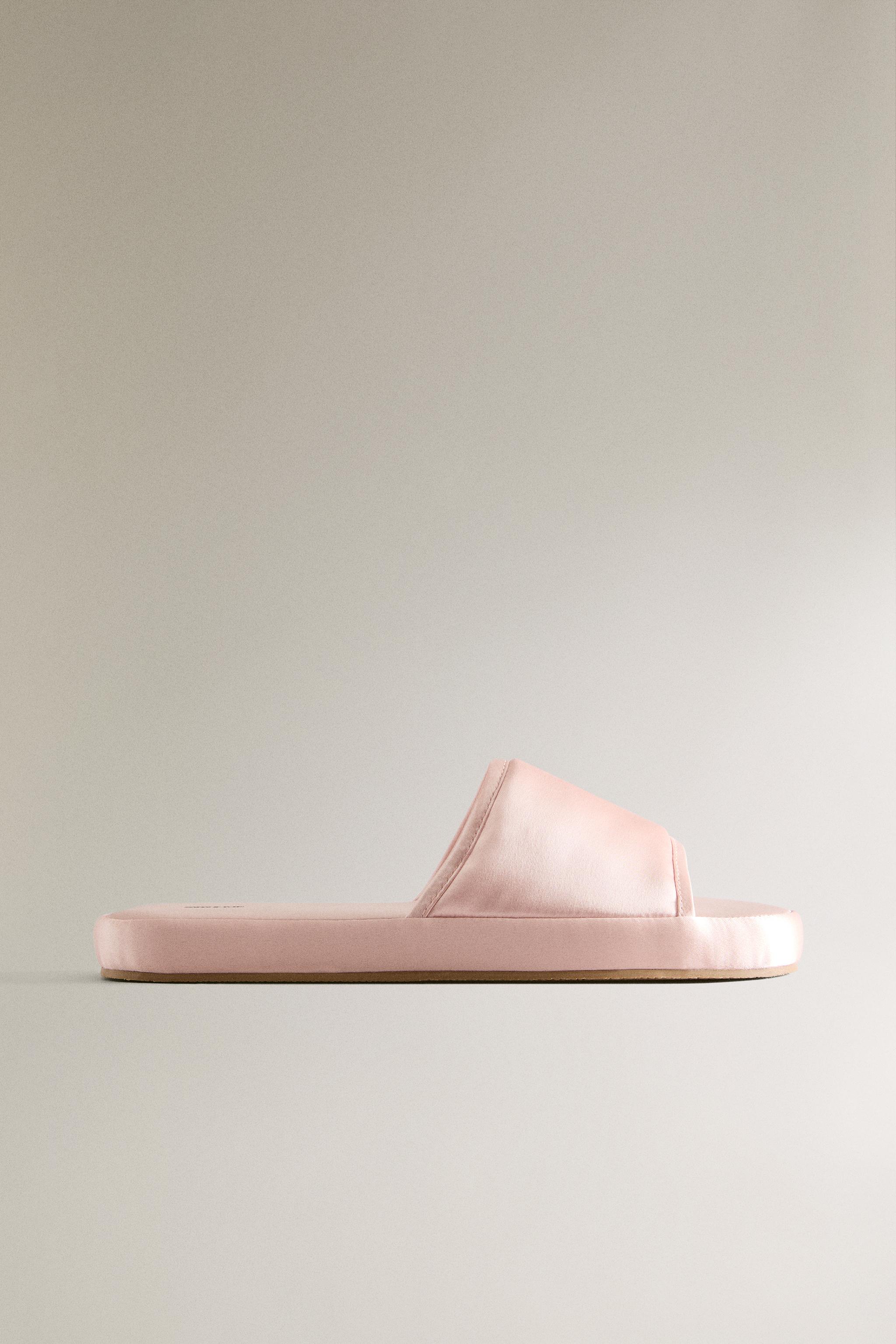 SATEEN FLATFORM SLIDER SLIPPERS
