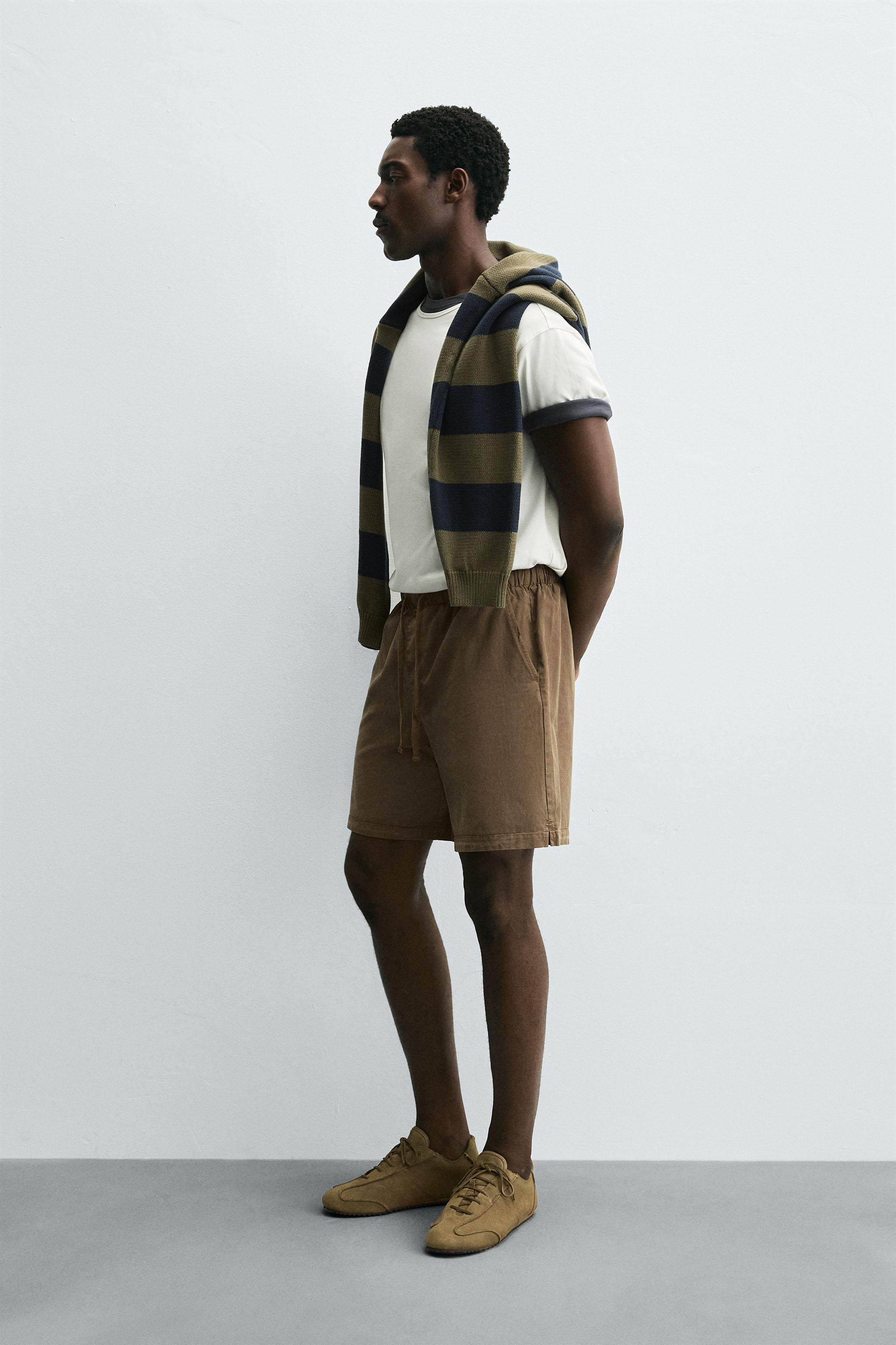 RELAXED FIT LYOCELL-COTTON SHORTS