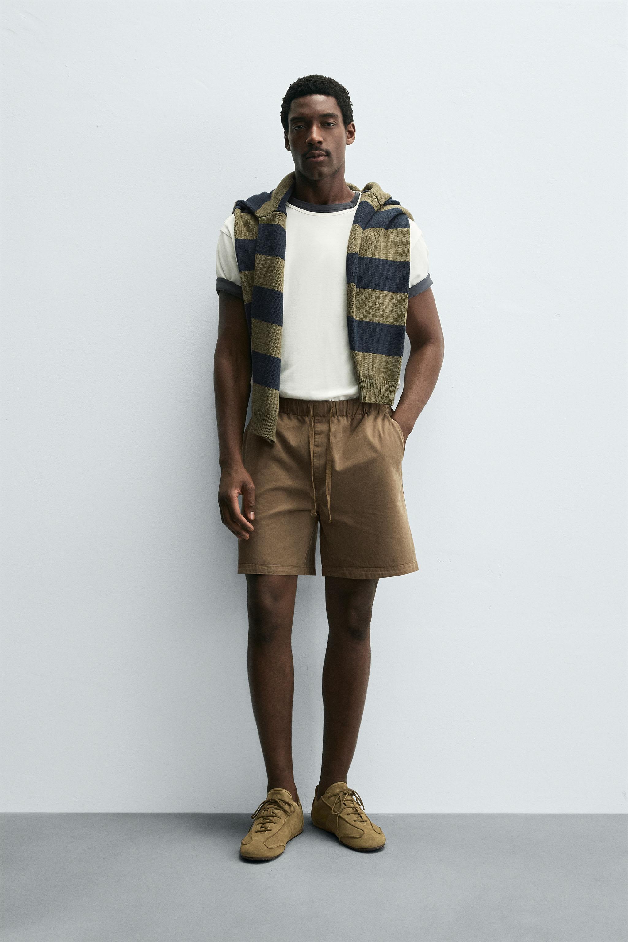 RELAXED FIT LYOCELL-COTTON SHORTS