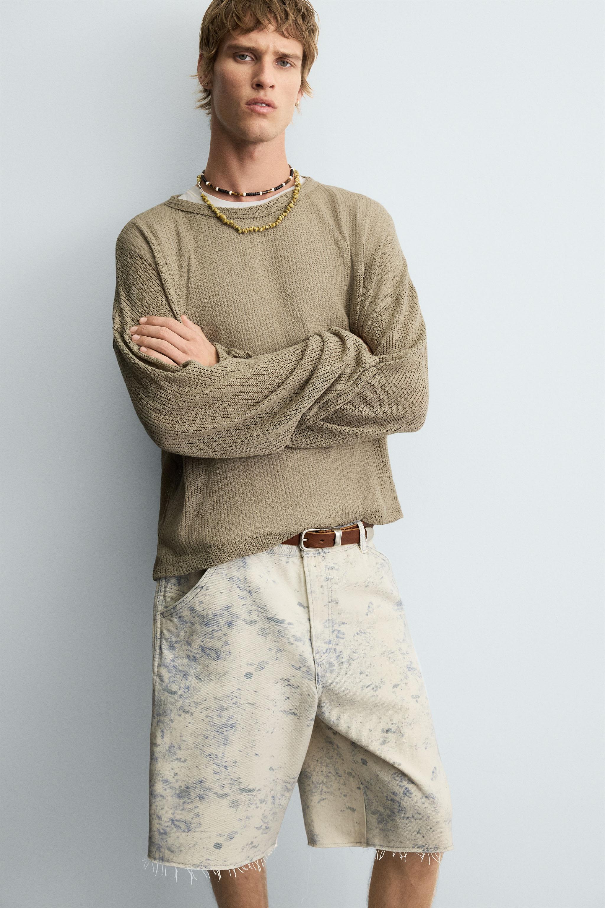 ABSTRACT PRINT CARPENTER POCKET BERMUDA SHORTS