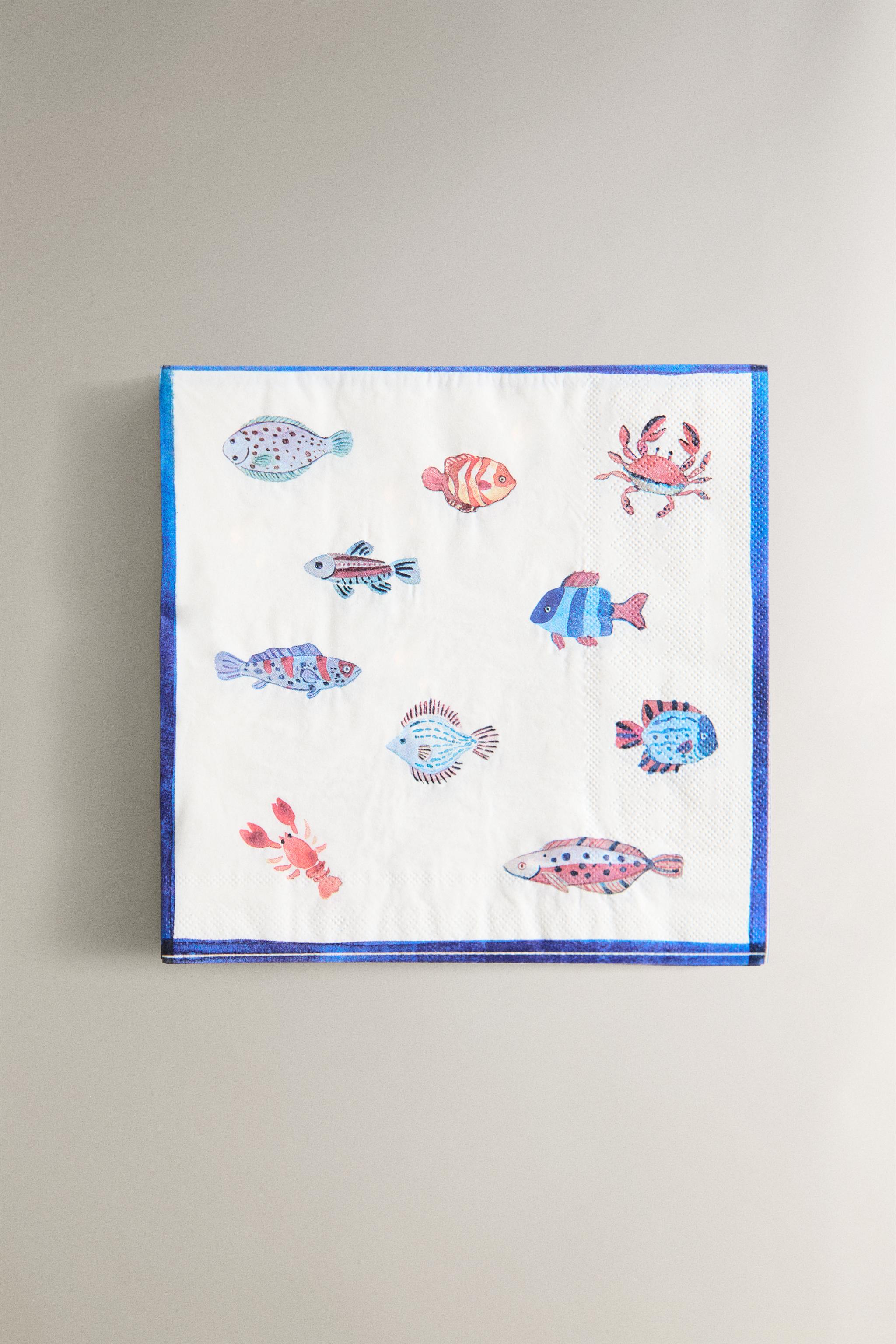 SET OF 20 FISH PAPER NAPKINS (SET OF 20)