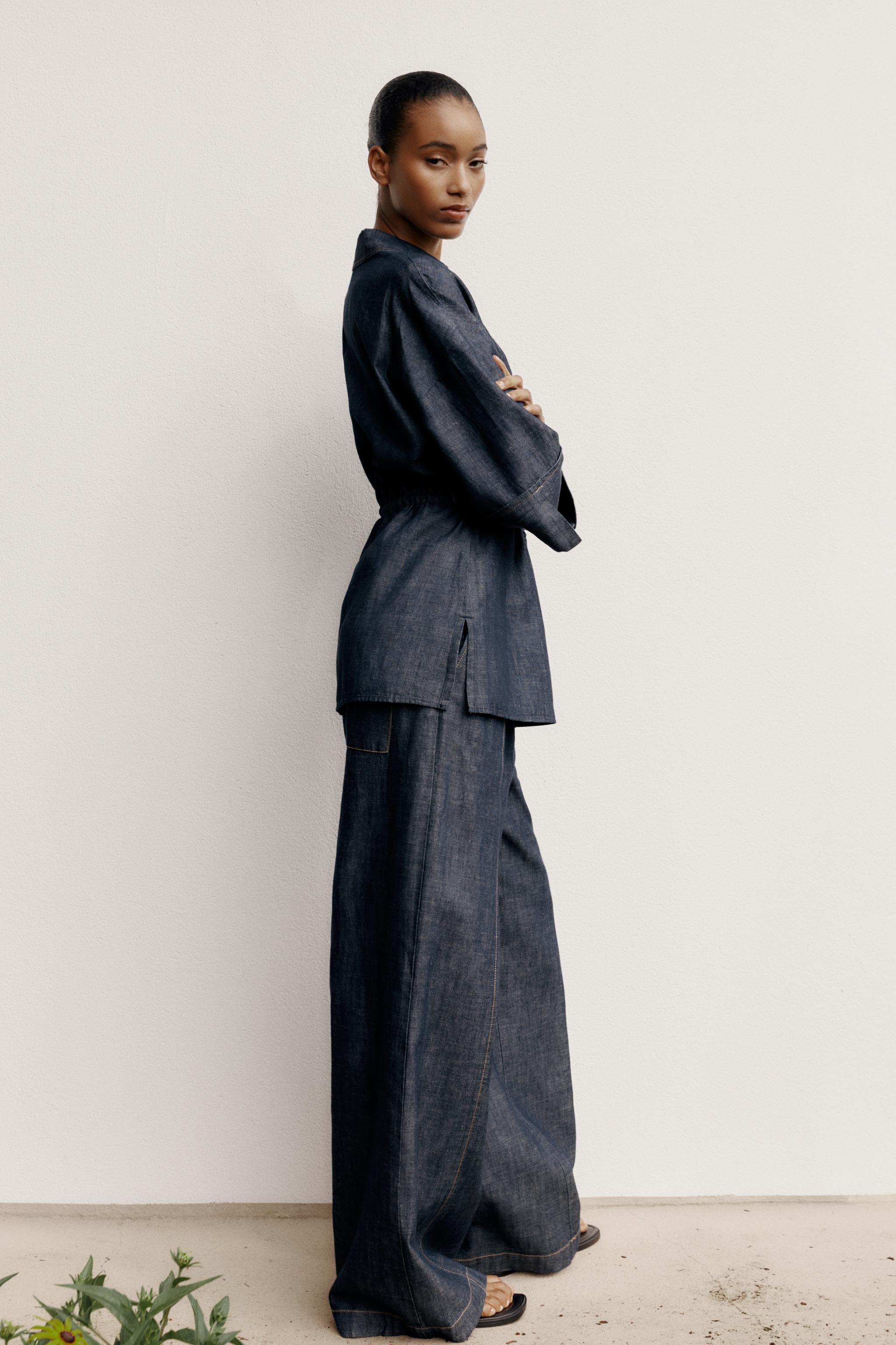 WIDE LEG LINEN PANTS