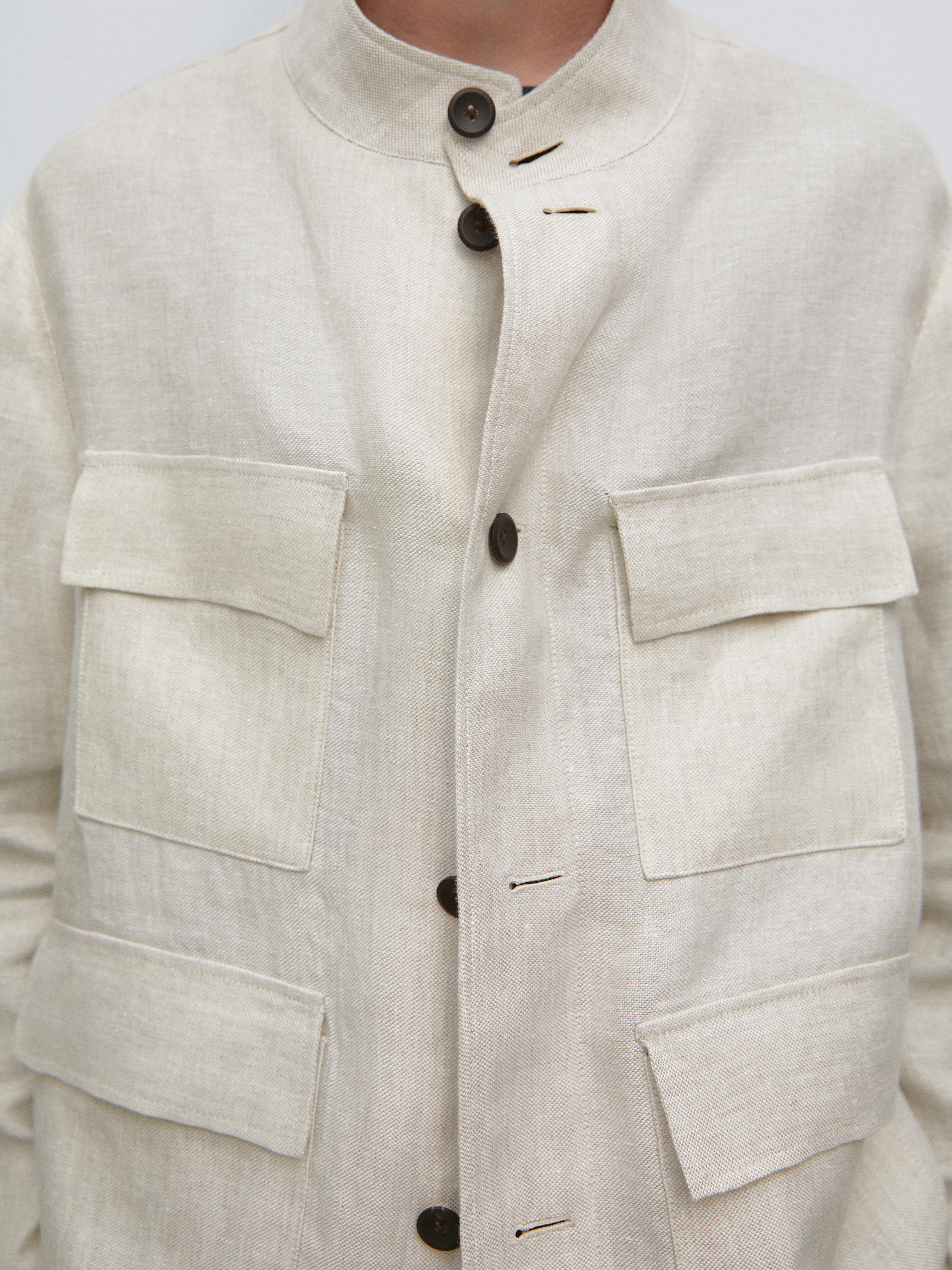 Total look linen overshirt
