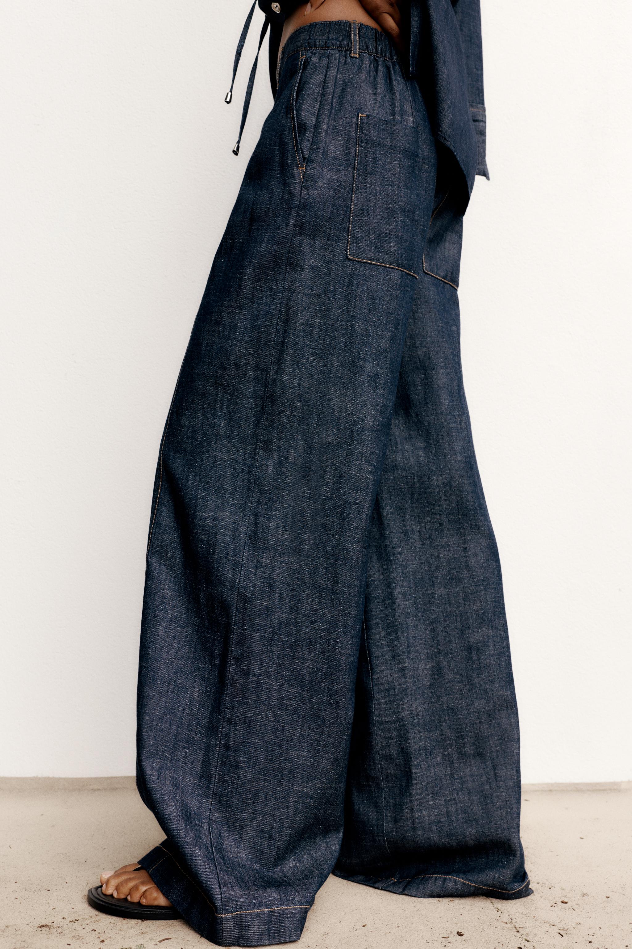 WIDE LEG LINEN PANTS