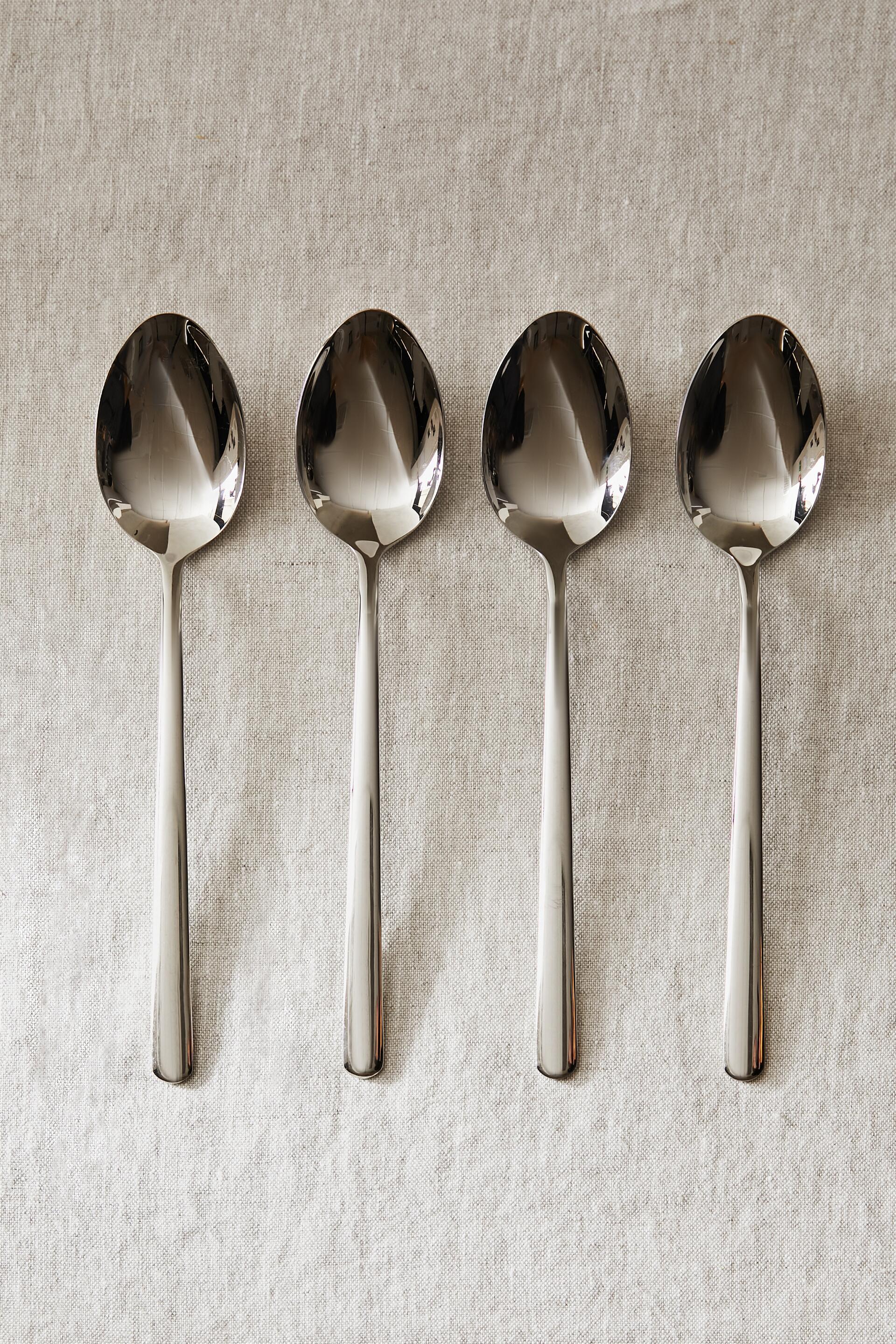 SET OF SHINY STEEL SPOONS (SET OF 4)