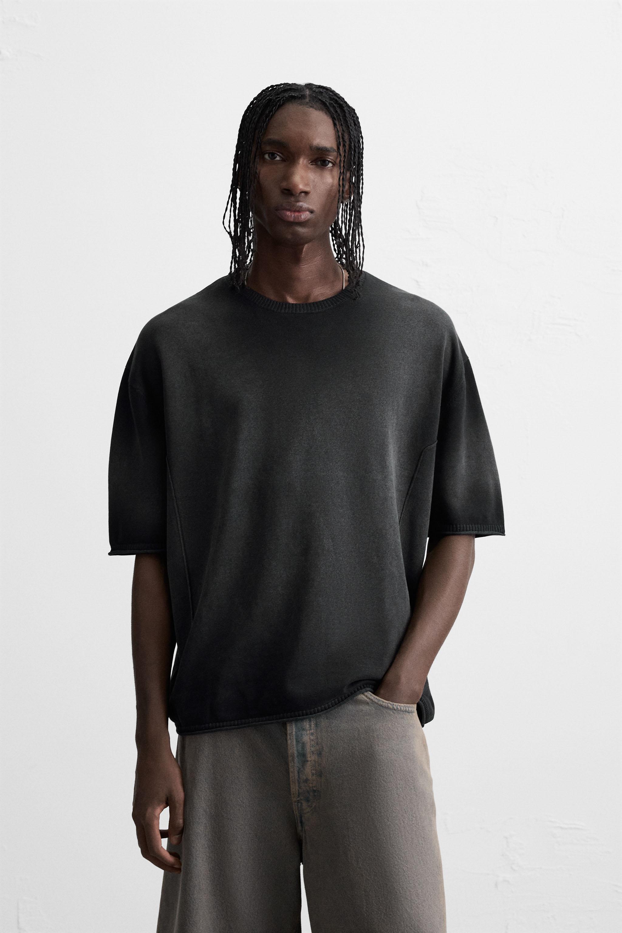 SPRAY PRINT KNIT T-SHIRT