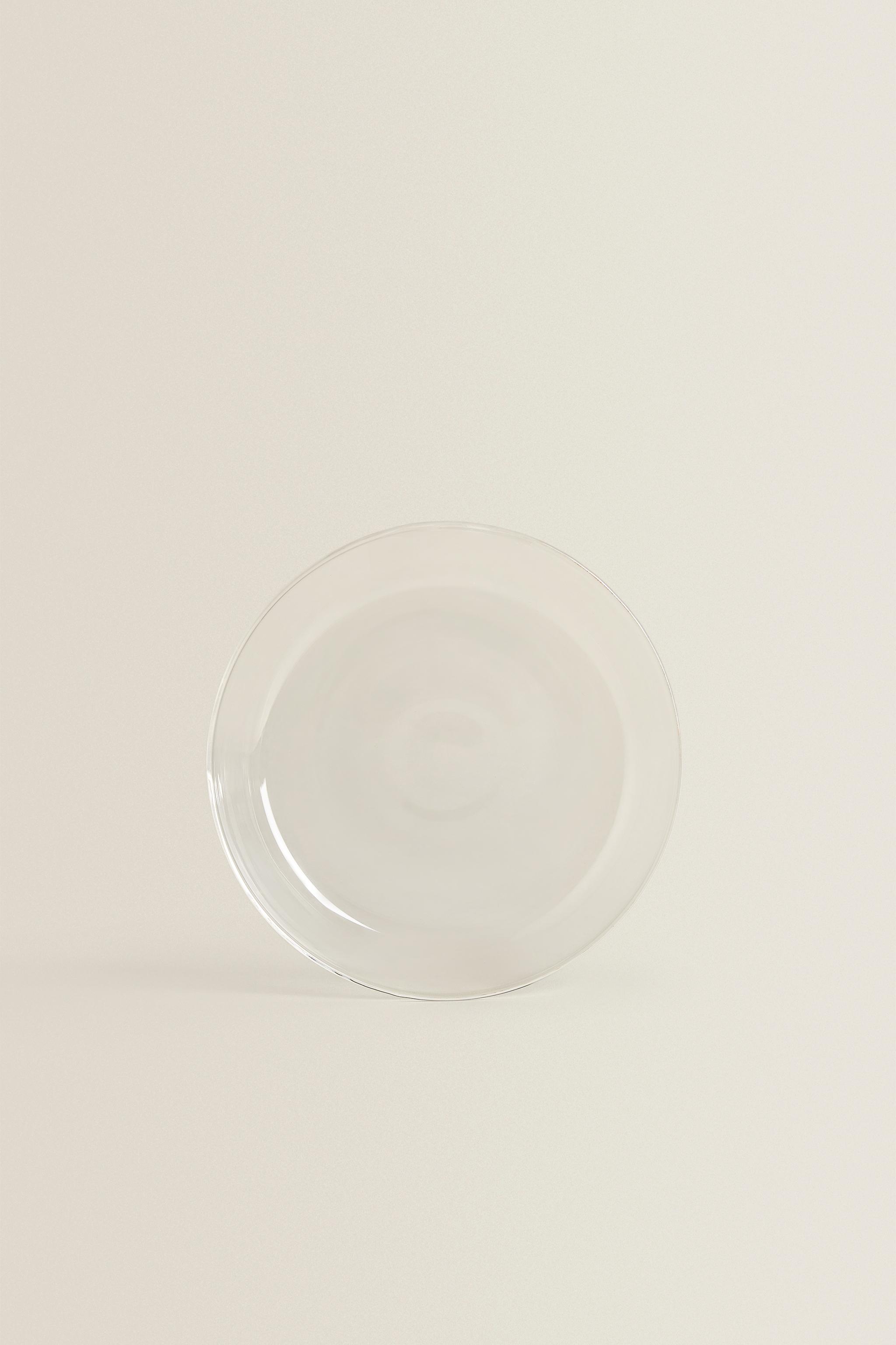 BOROSILICATE GLASS SIDE PLATE WITH RIM