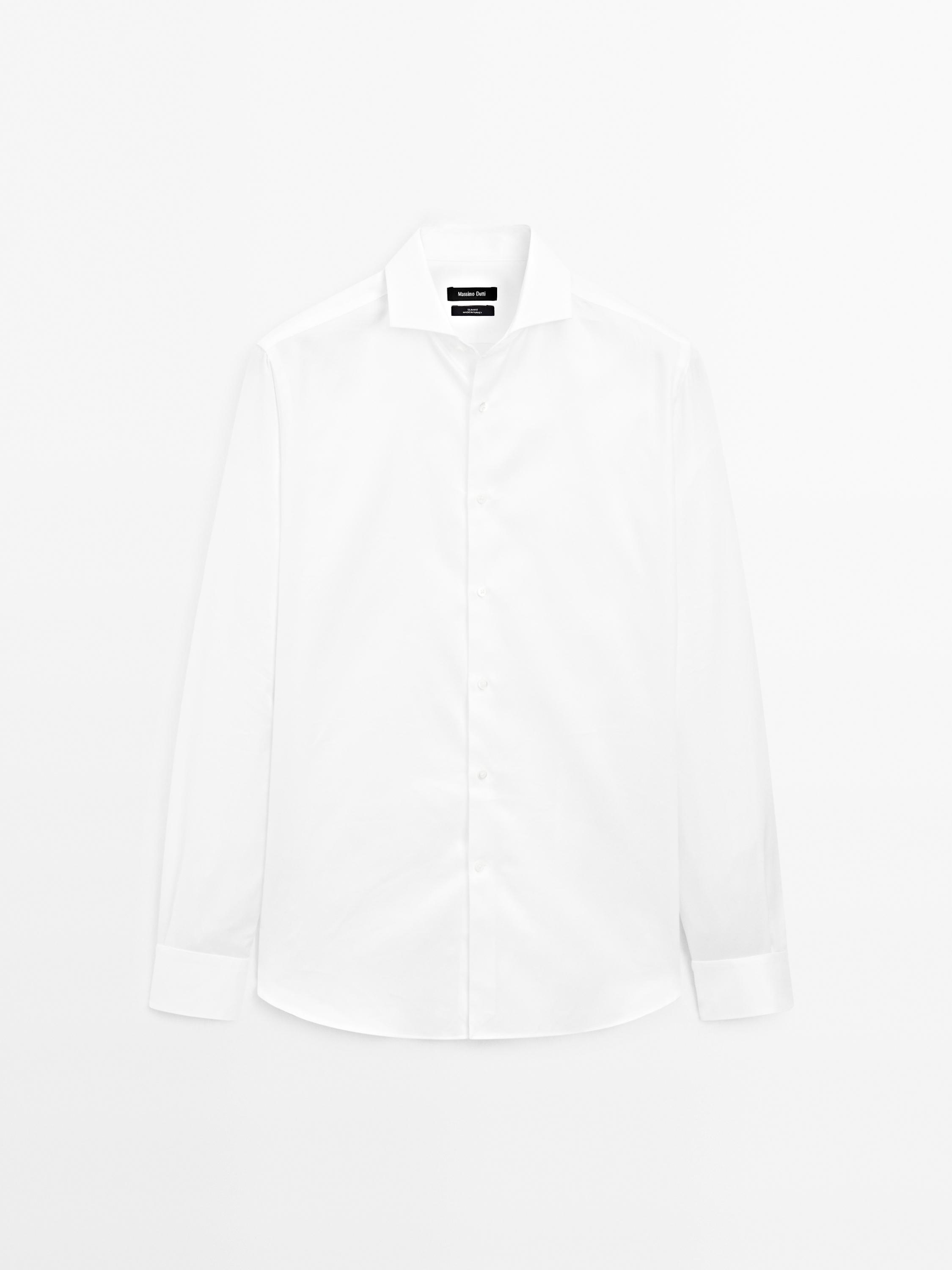 Slim fit 100% cotton twill shirt