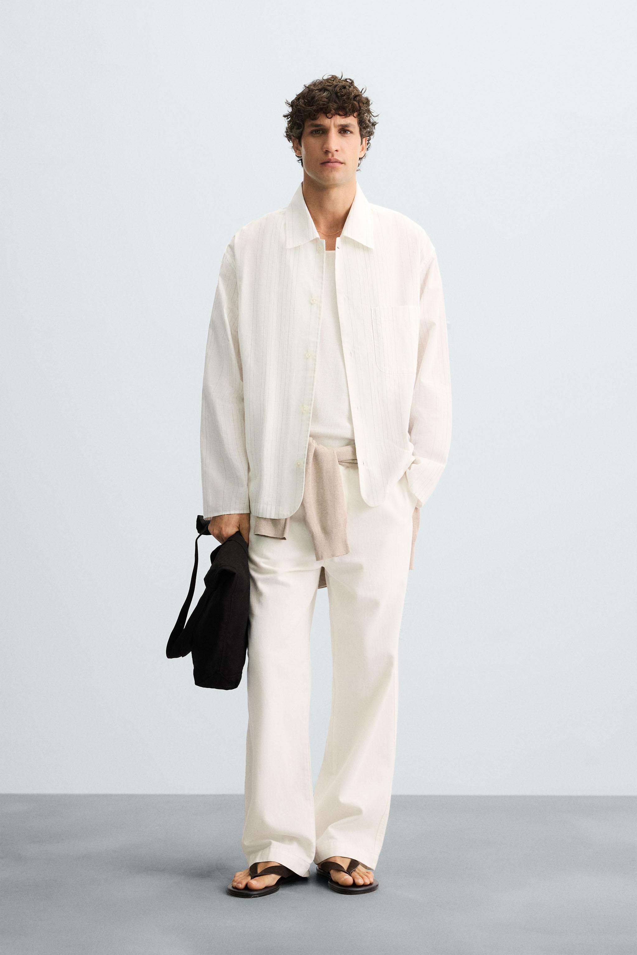 TEXTURED WEAVE STRIPED SHIRT