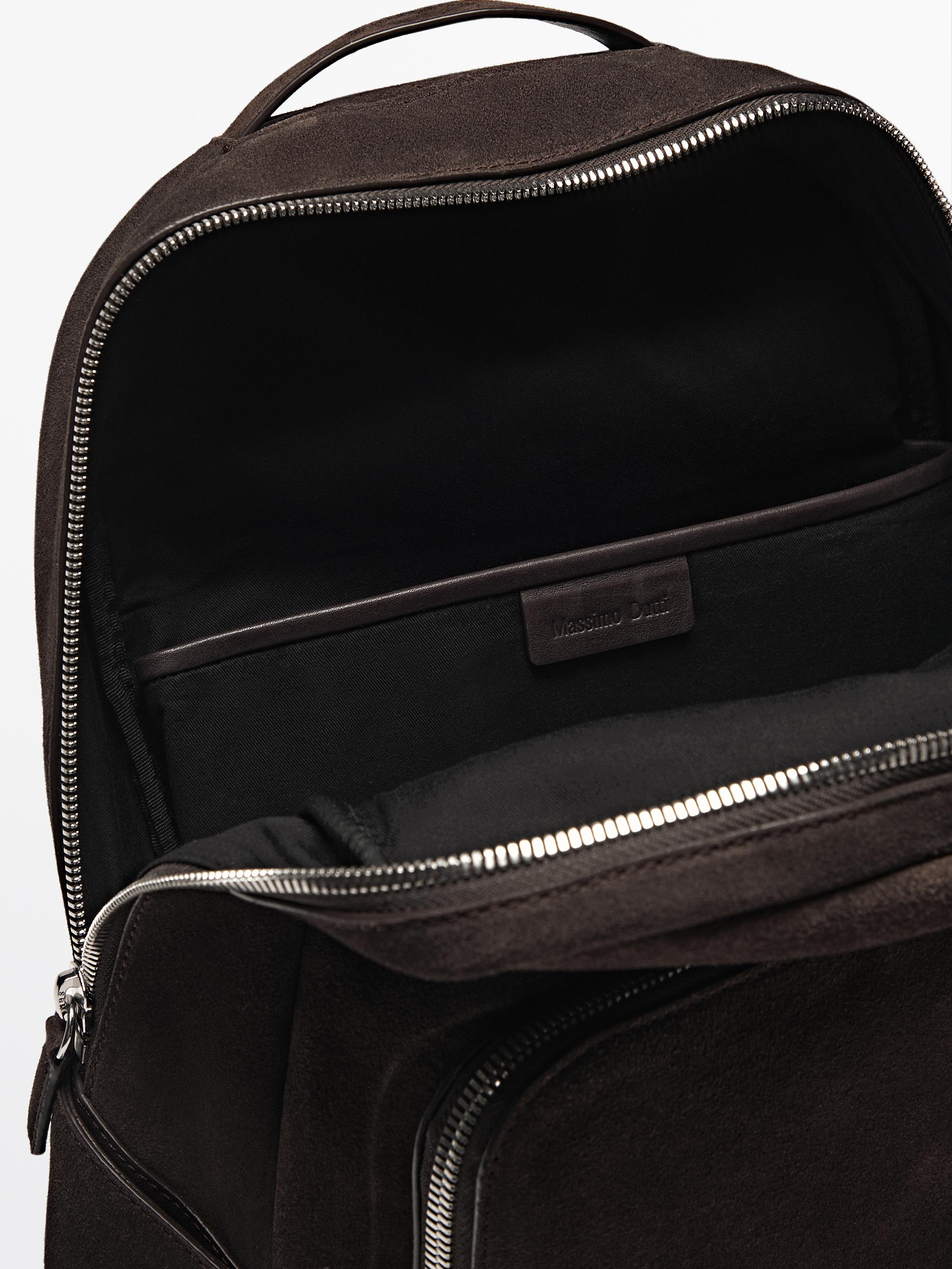 Nappa leather backpack with zip