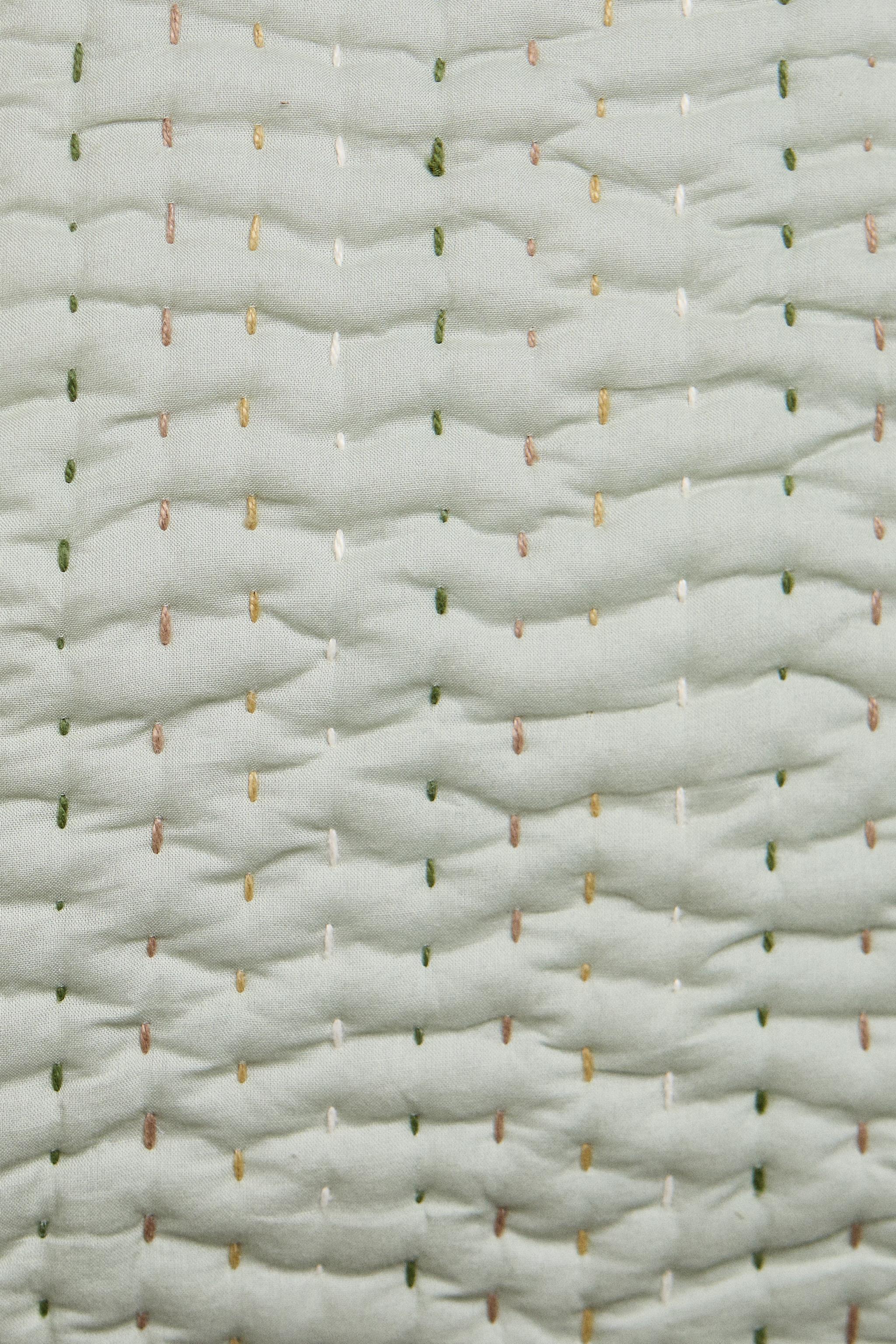 BACKSTITCHED THROW PILLOW COVER