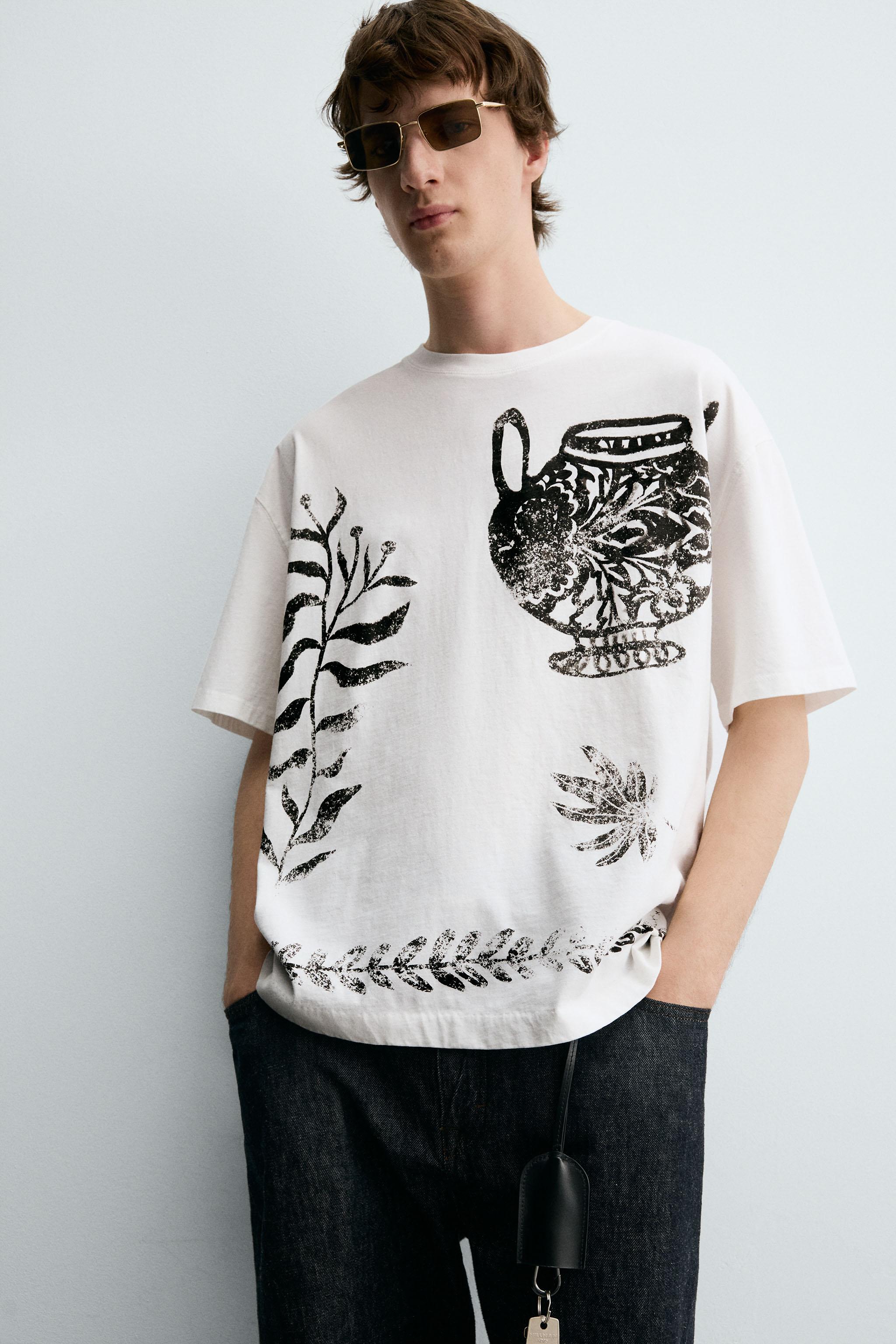 CONTRAST PRINT T-SHIRT