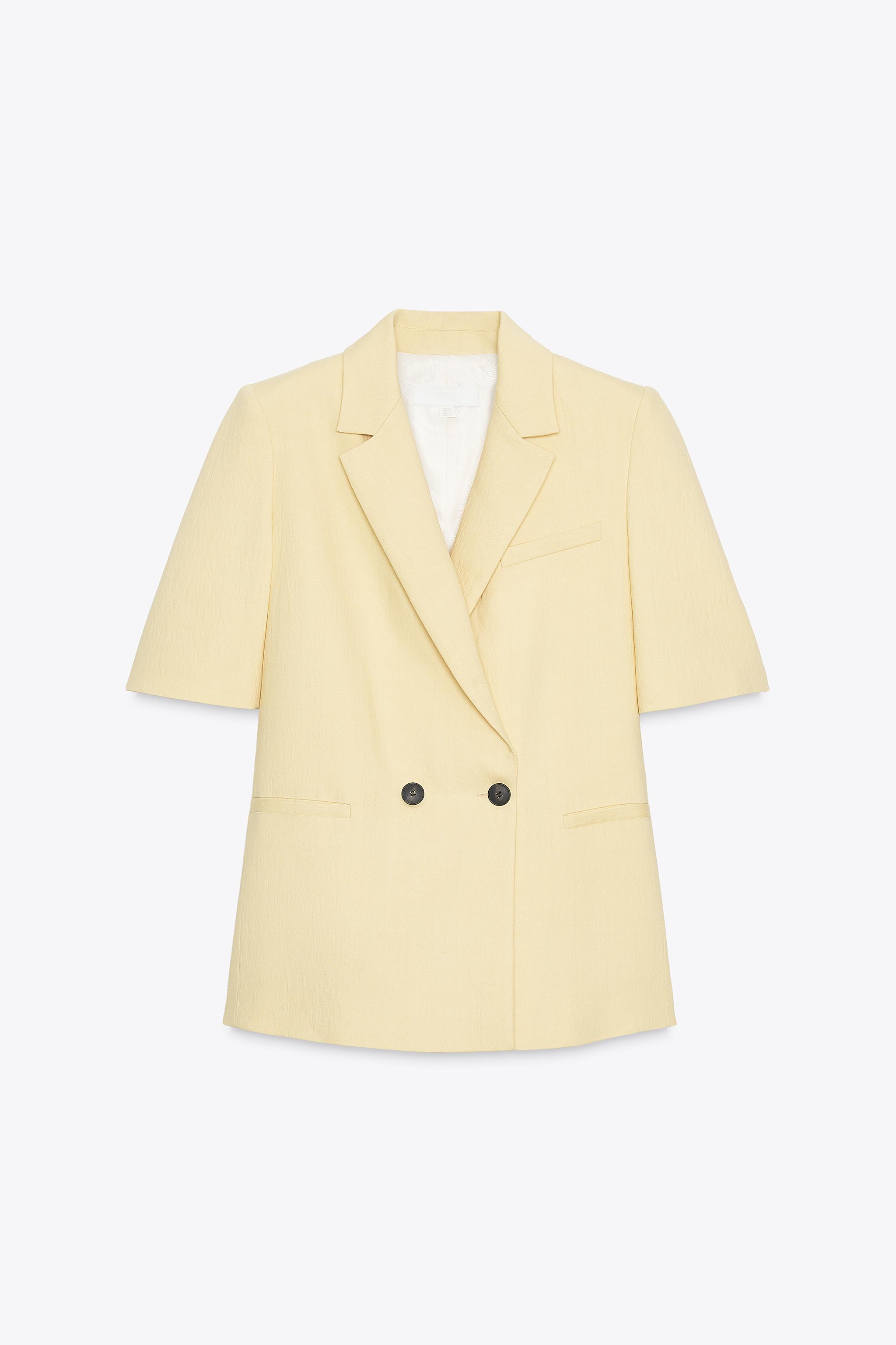 TEXTURED SHORT SLEEVE BLAZER