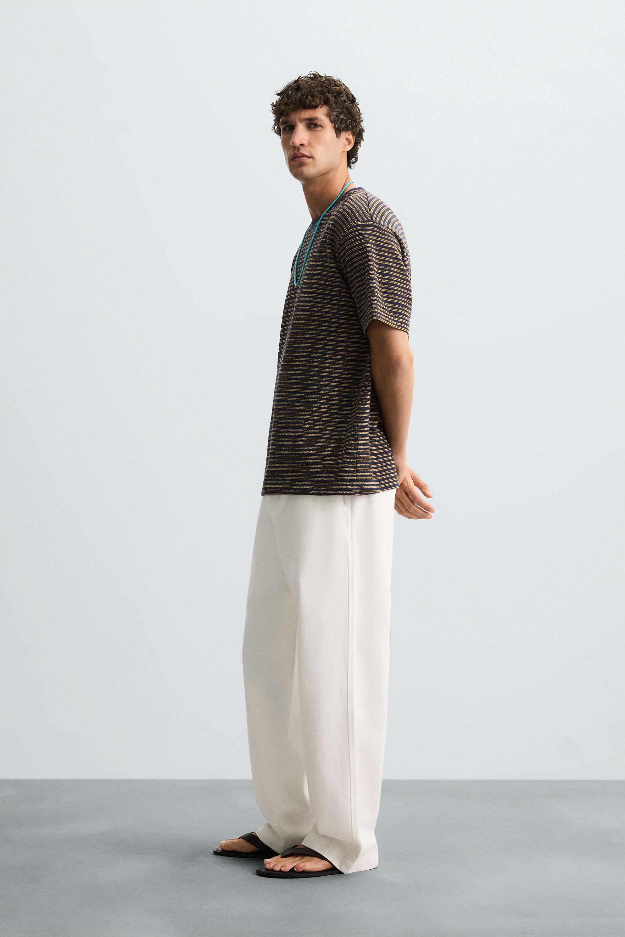 JACQUARD STRIPED T-SHIRT