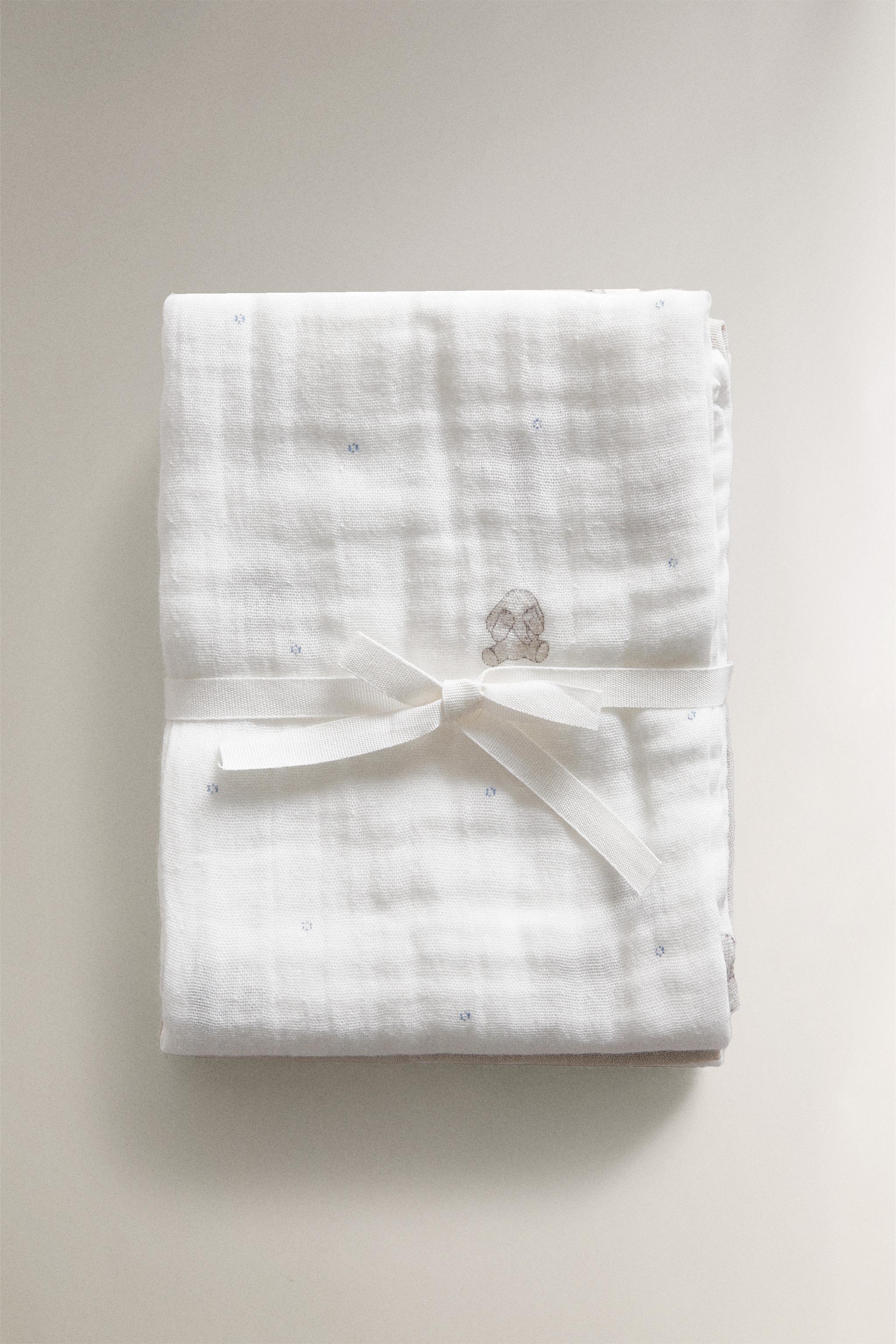 SET OF CHILDREN'S ELEPHANT MUSLIN CLOTHS (SET OF 3)