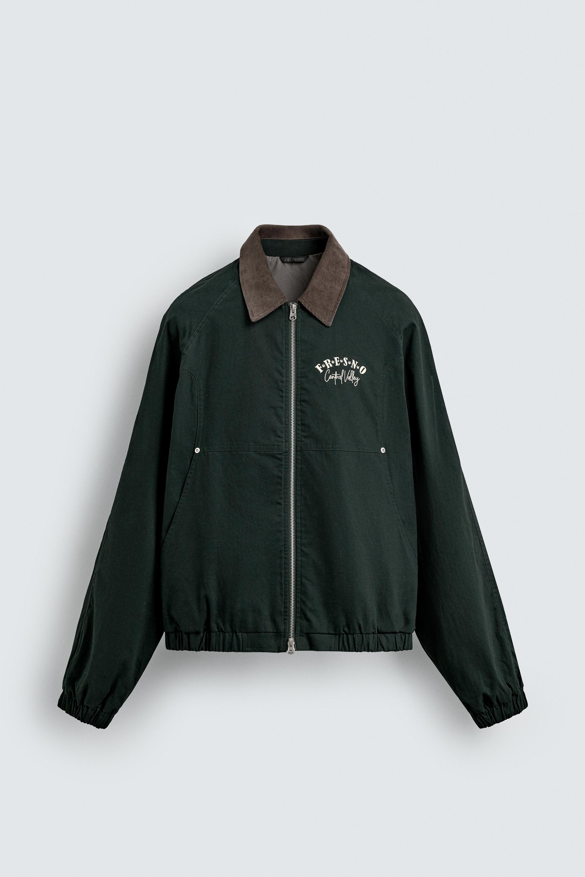 EMBROIDERED CONTRAST COLLAR JACKET