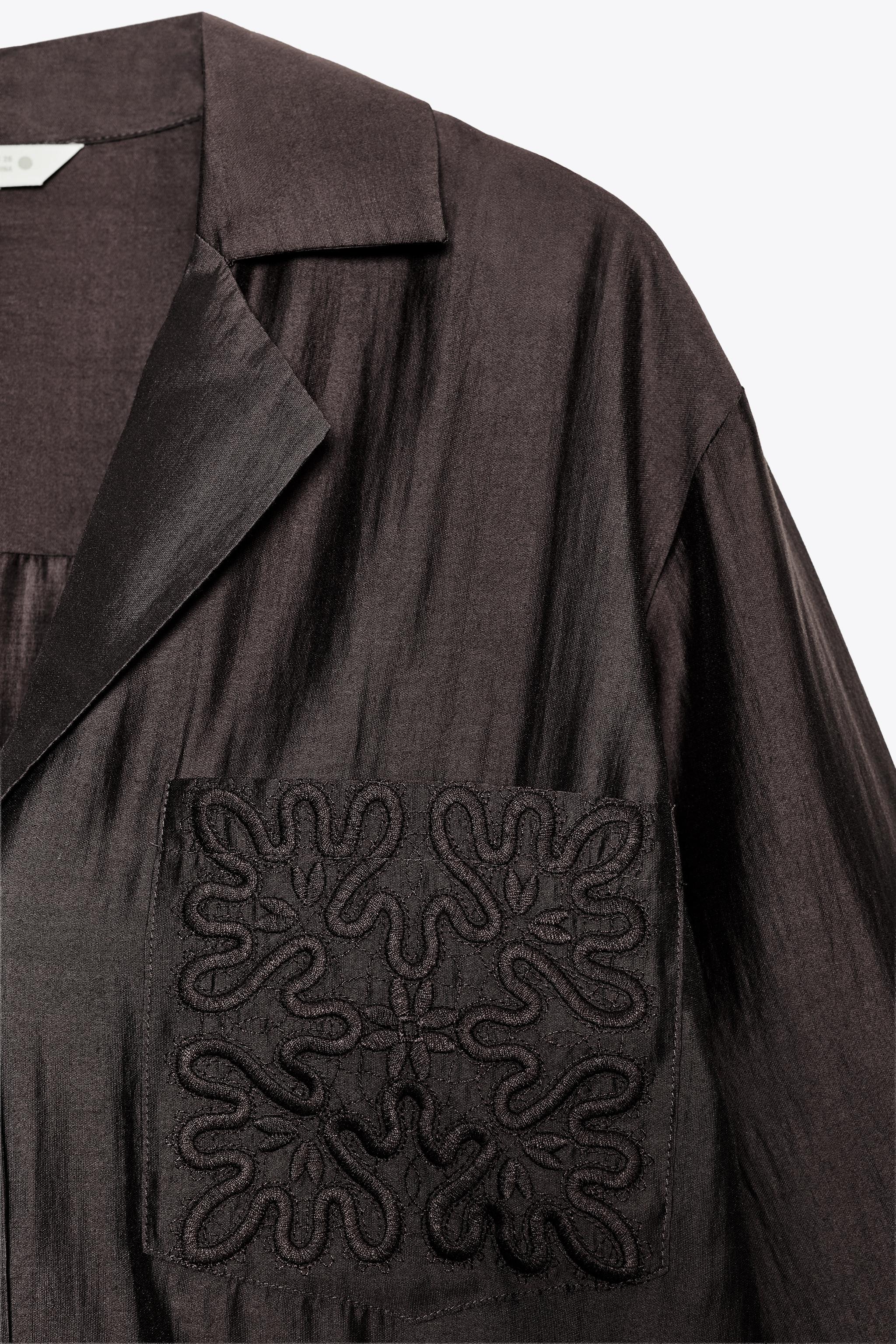 ZW COLLECTION EMBROIDERED POCKET SHIRT