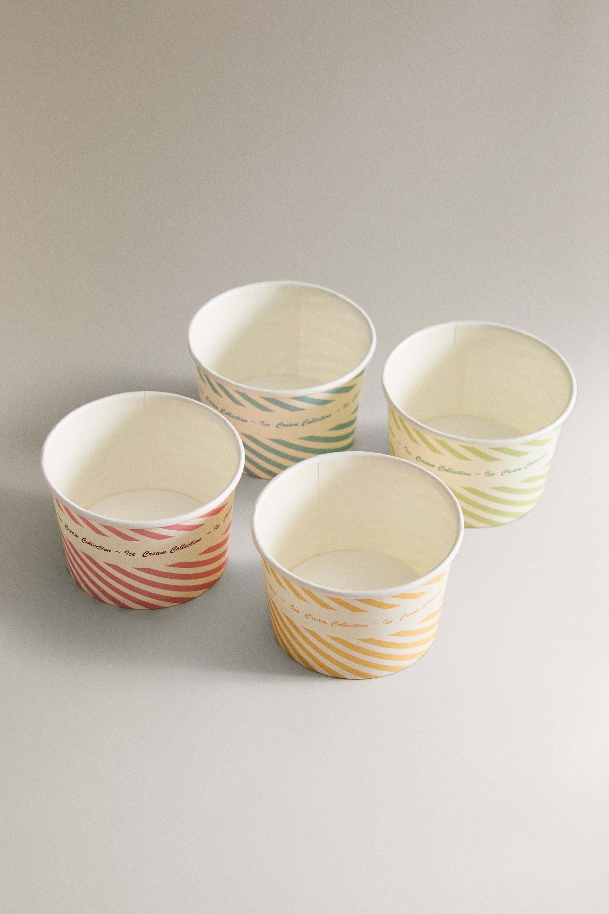 SET OF STRIPED ICE CREAM CUPS (SET OF 8)
