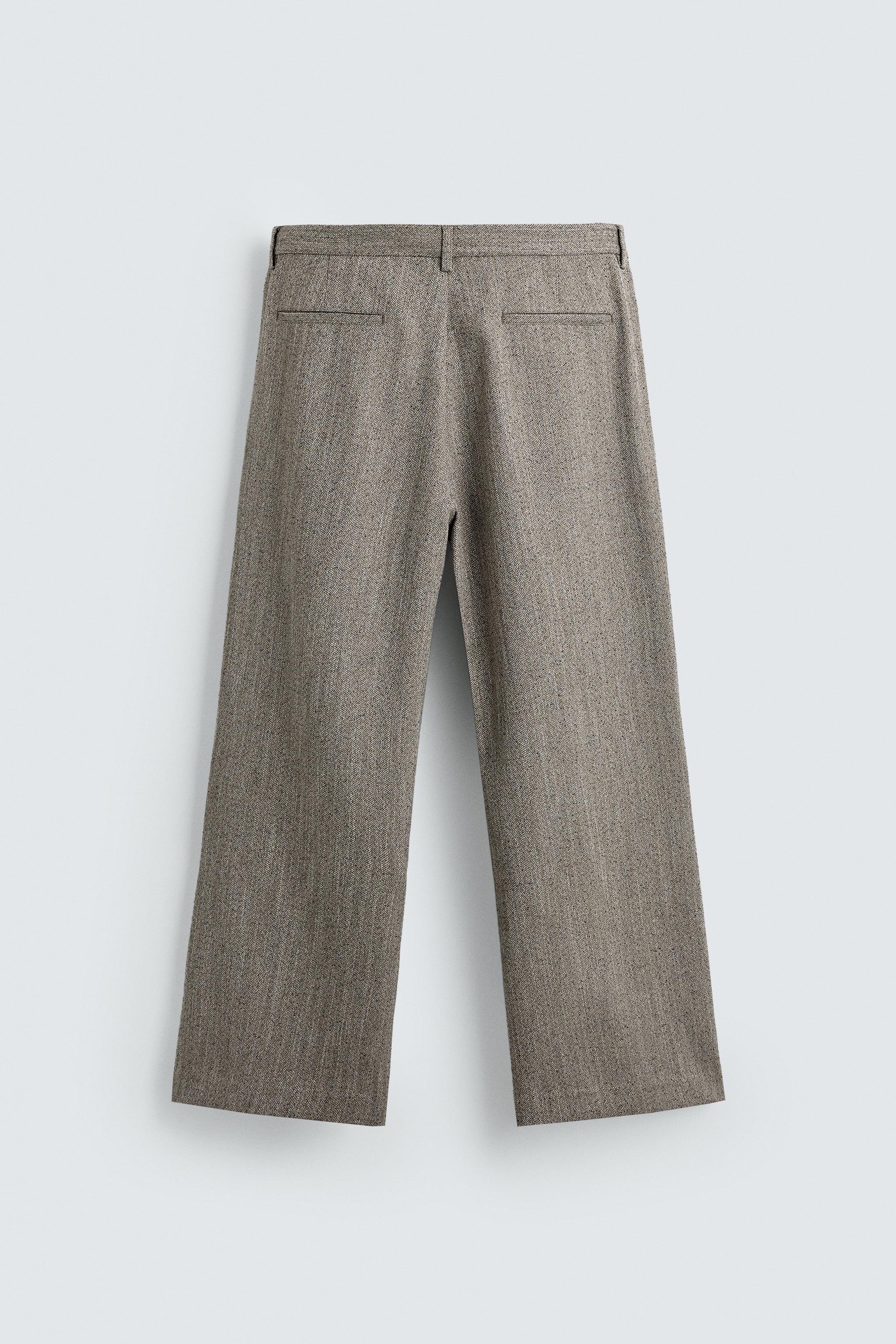 TEXTURED HERRINGBONE PANTS