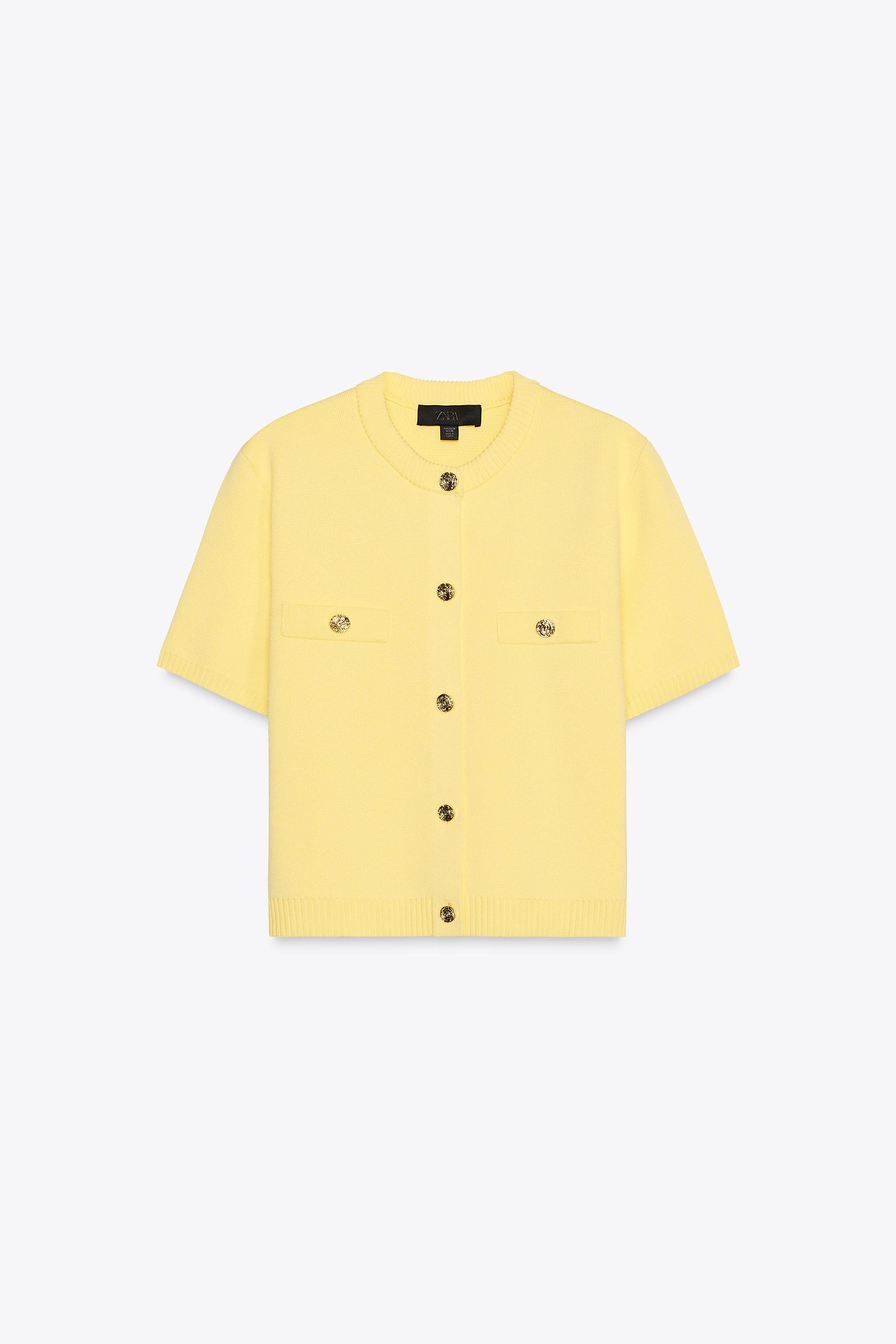 SHORT SLEEVE KNIT CARDIGAN