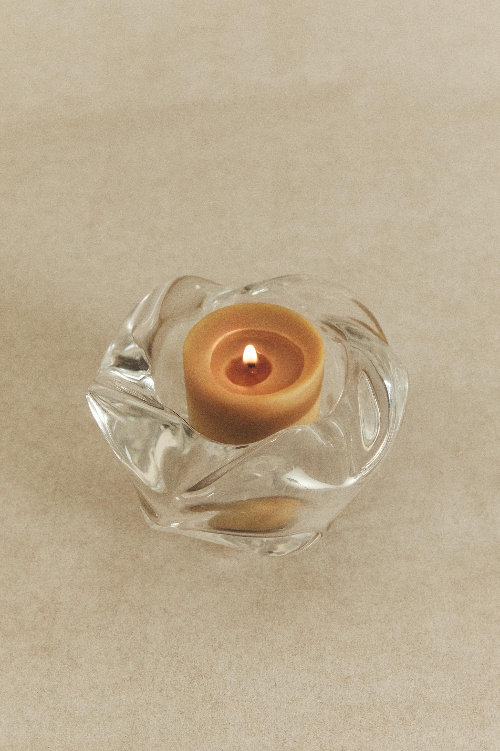 THICK GLASS TEALIGHT HOLDER