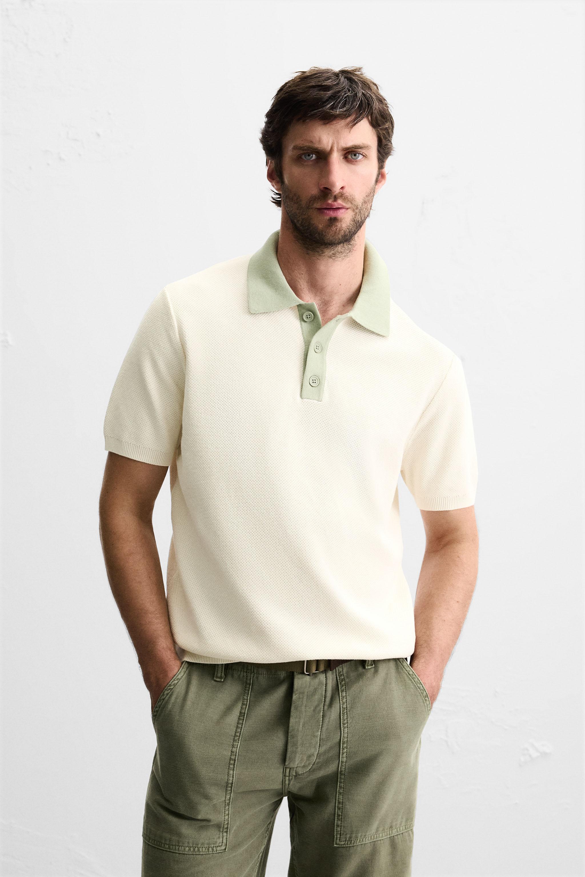 CONTRAST KNIT POLO SHIRT