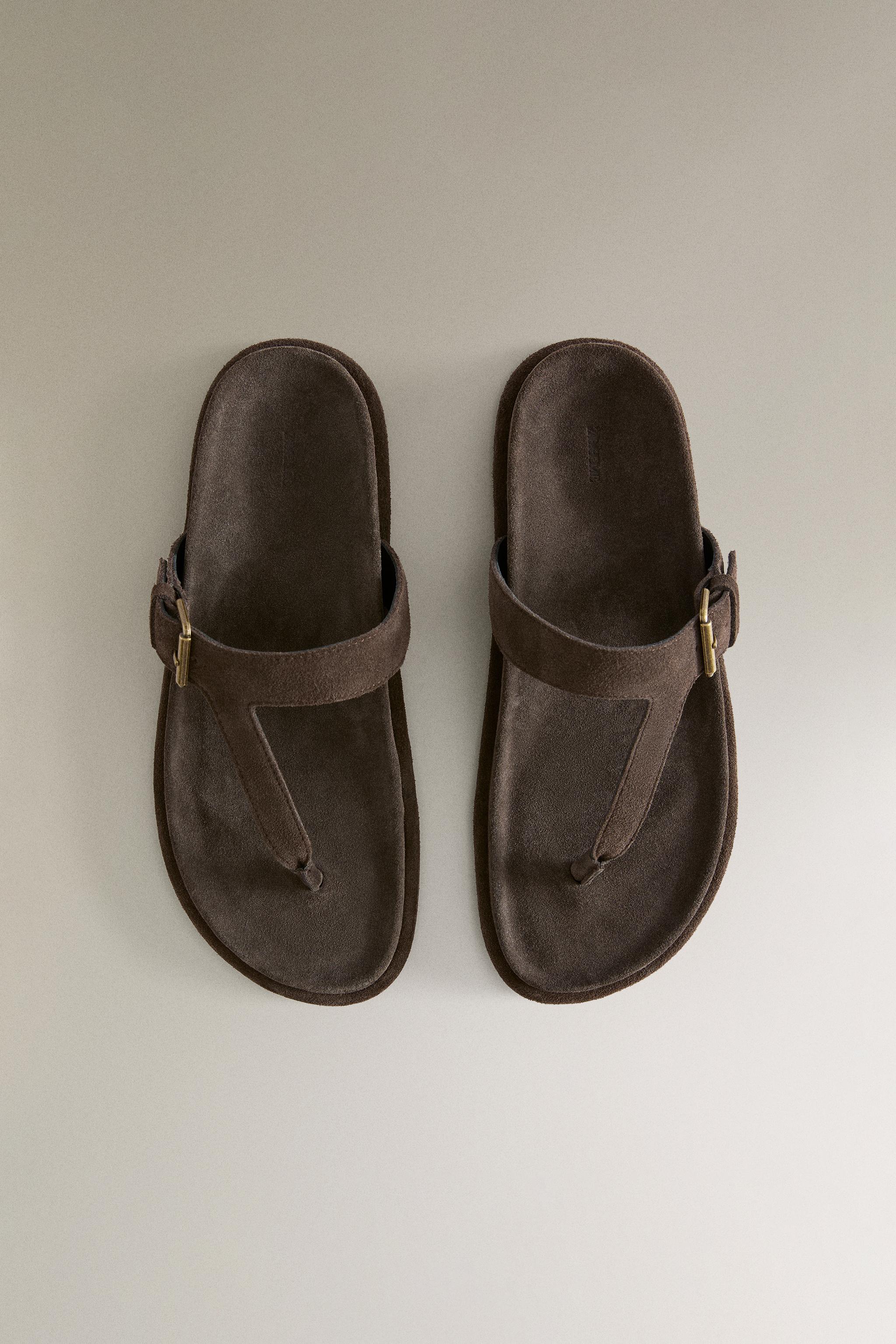 LEATHER SANDALS WITH ASYMMETRIC STRAP