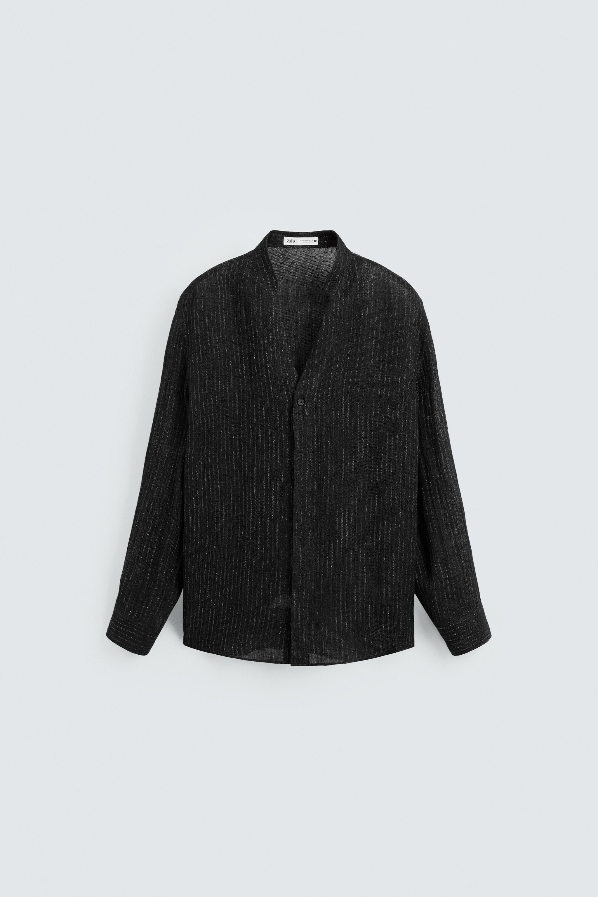 SEMI-SHEER TEXTURED SHIRT