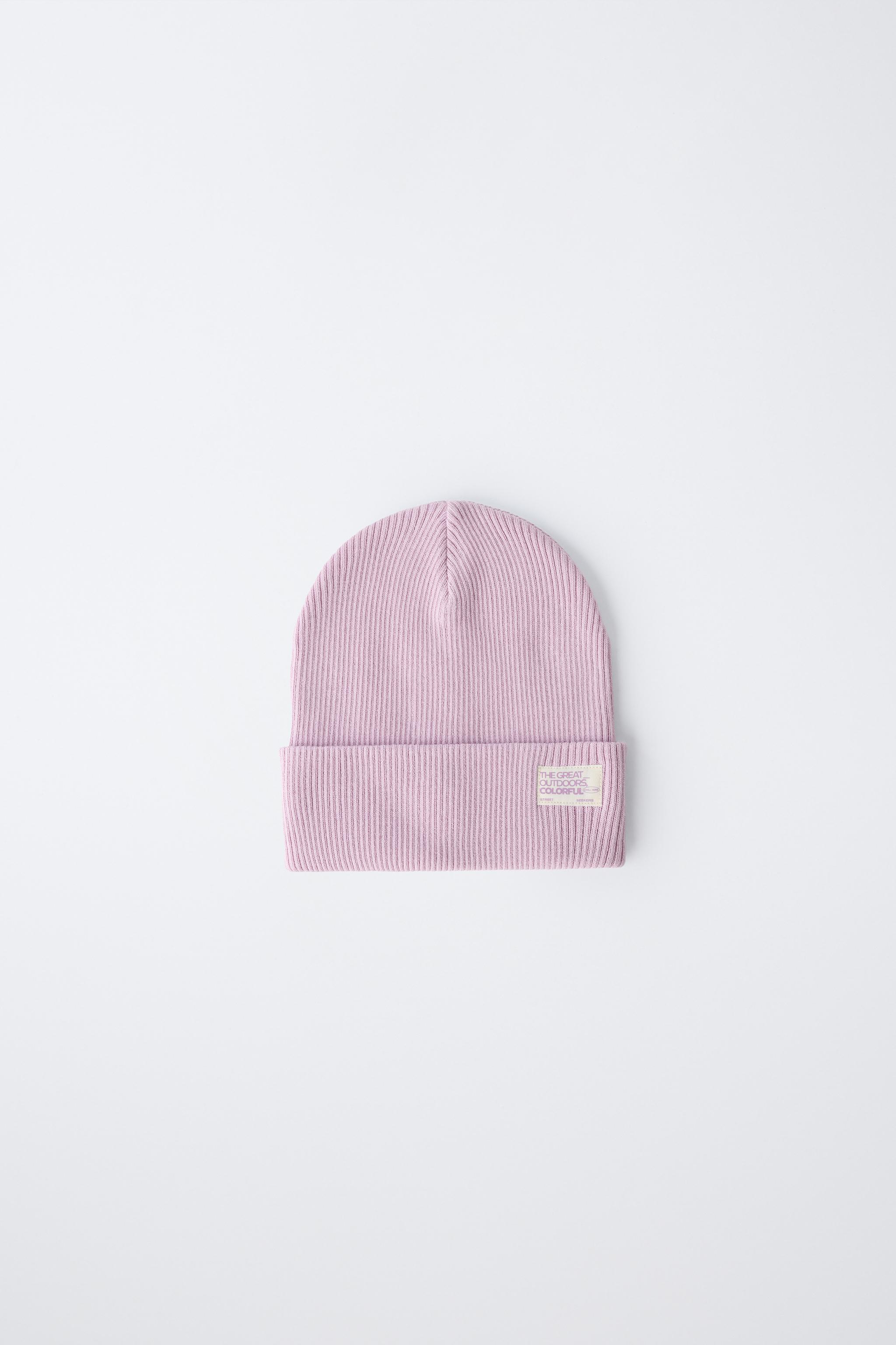 RIBBED KNIT HAT WITH LABEL