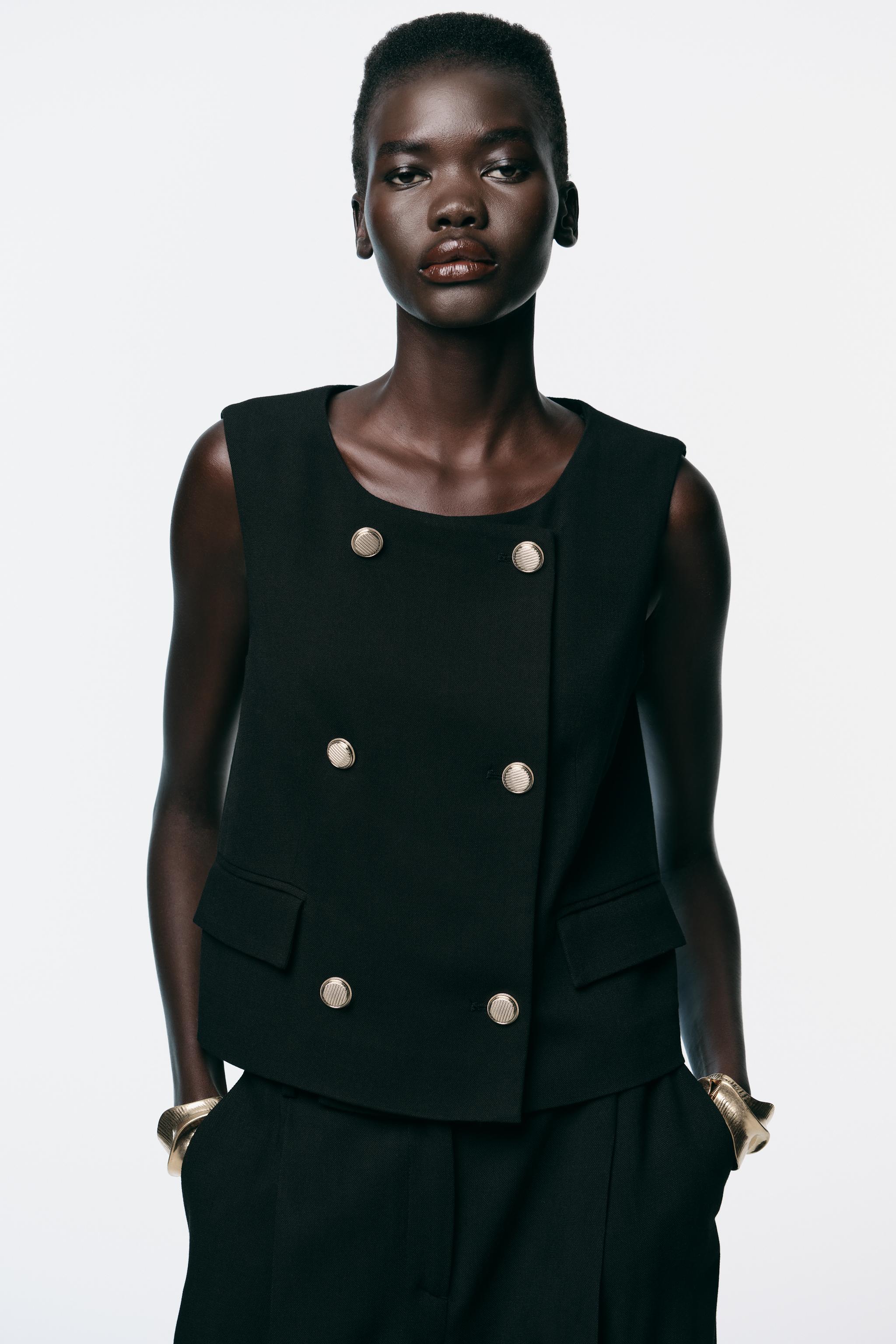 GOLD BUTTON DOUBLE BREASTED VEST