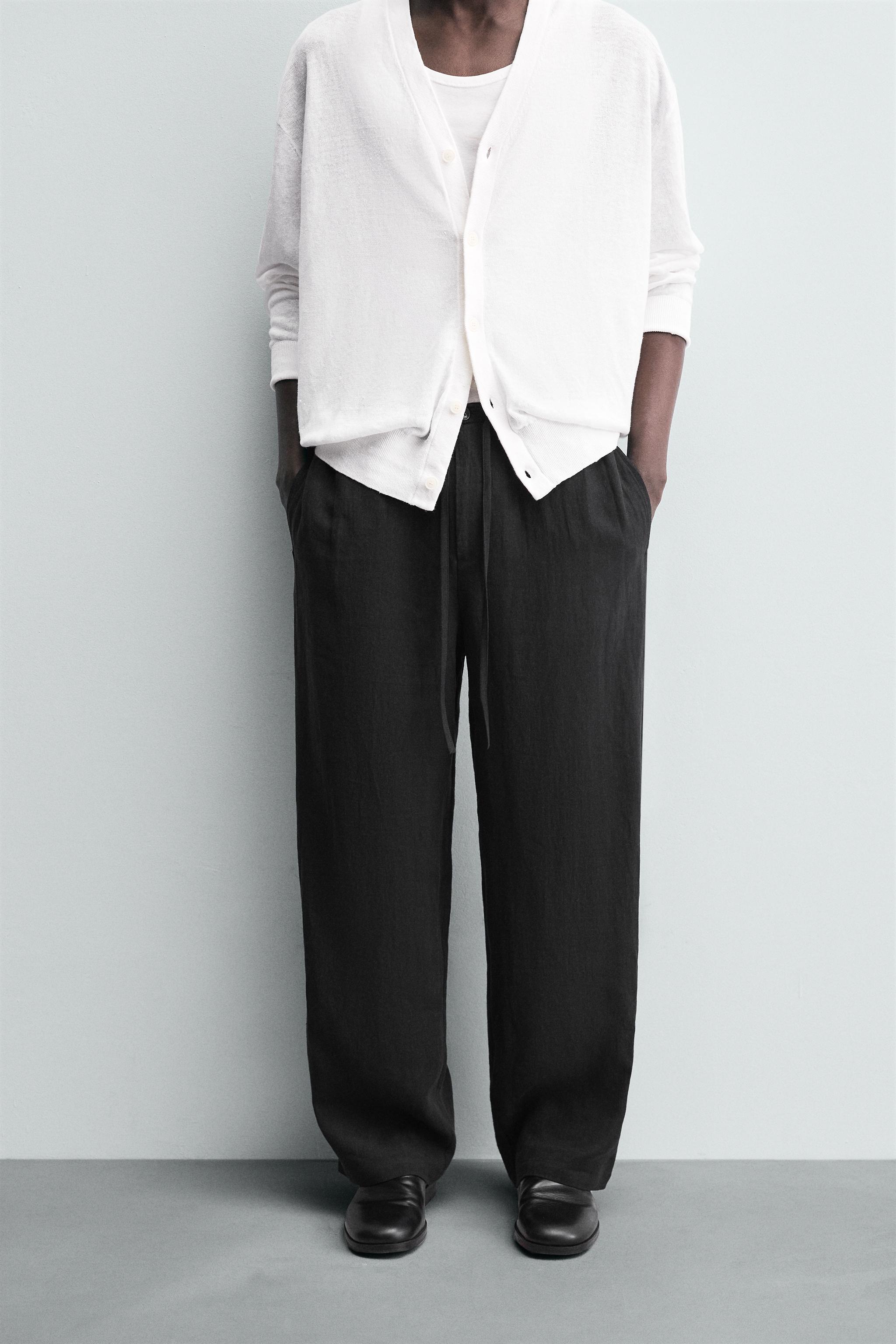 RELAXED FIT 100% LINEN PANTS