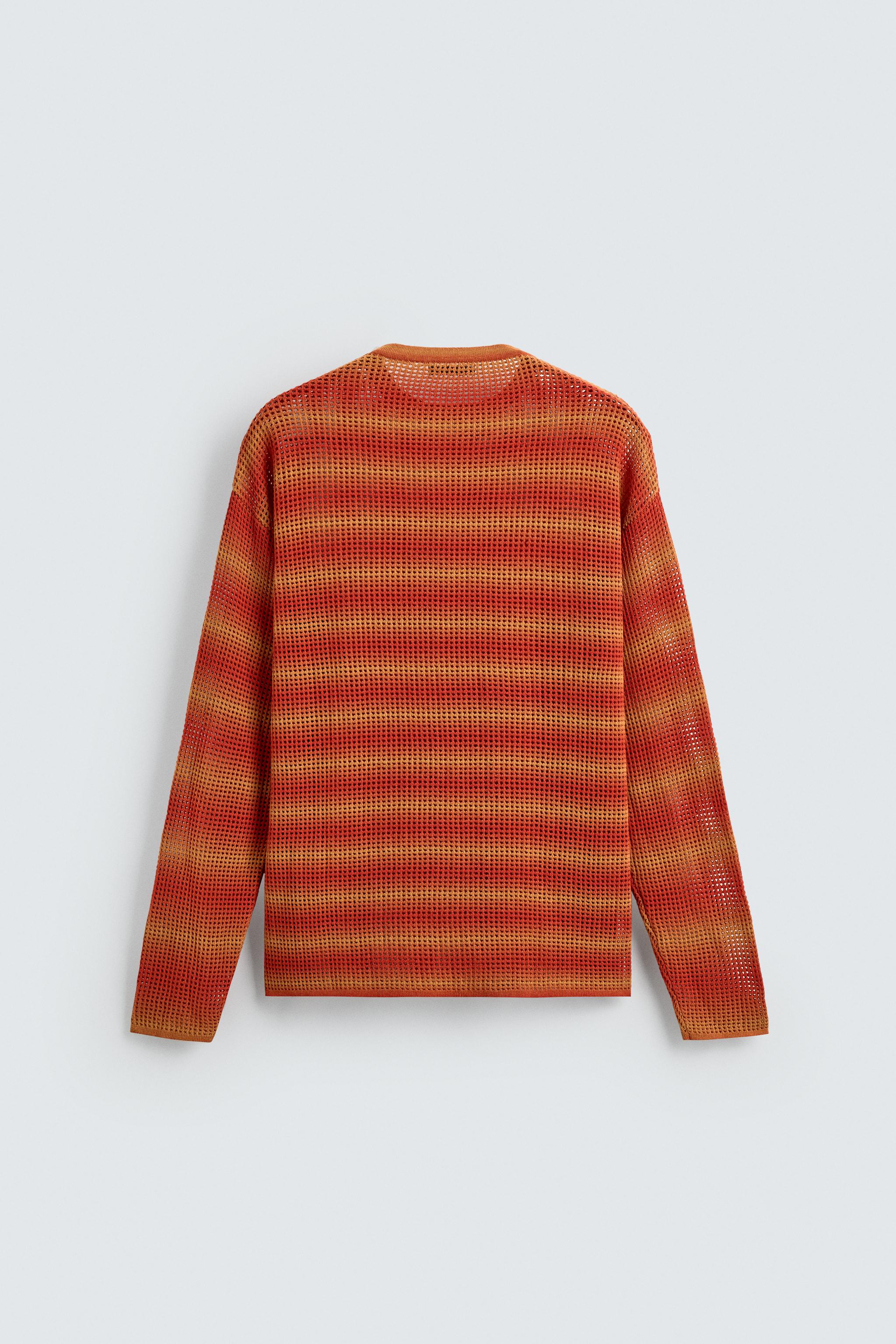 OPENWORK STRIPED SWEATER