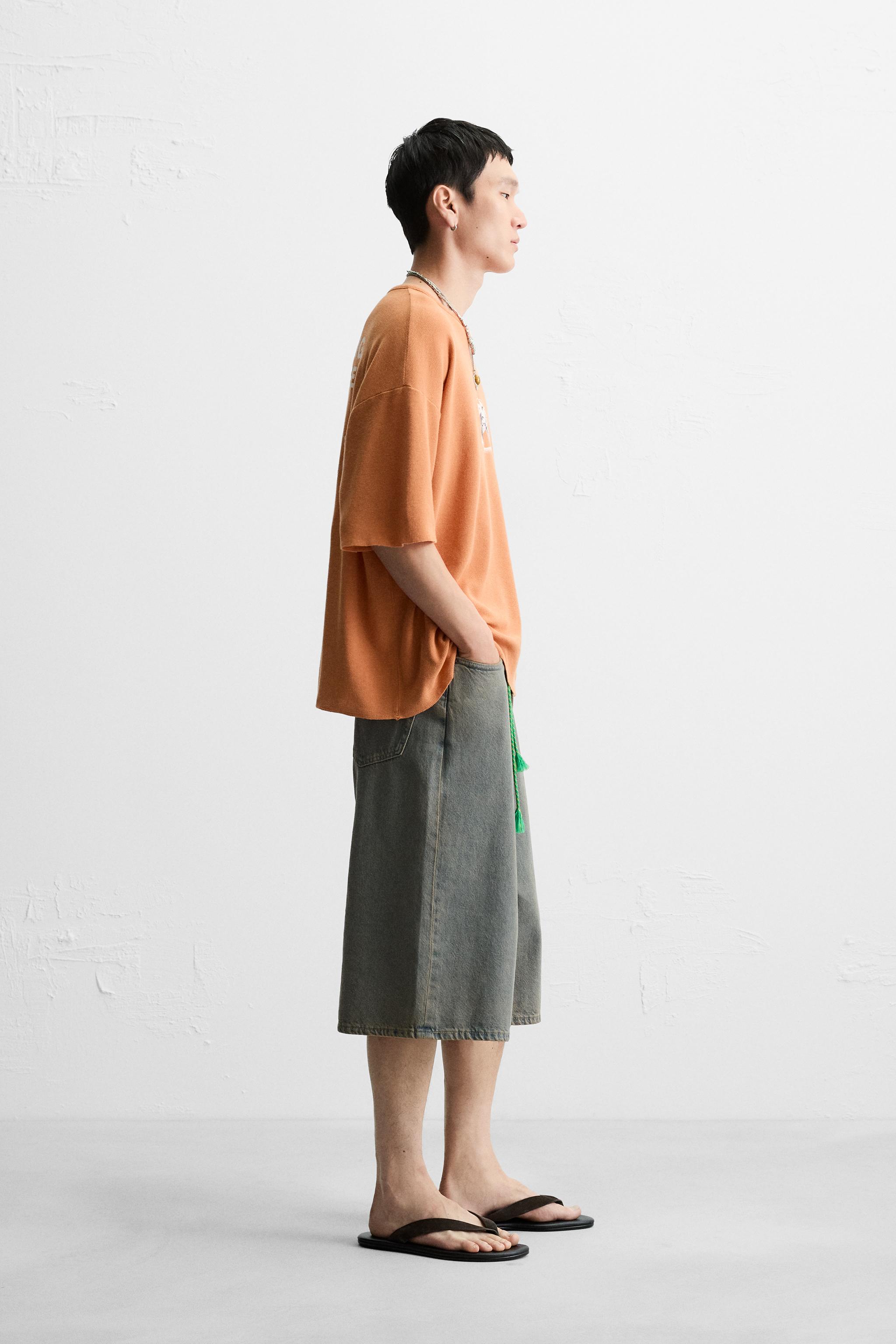 WASHED PRINT KNIT T-SHIRT