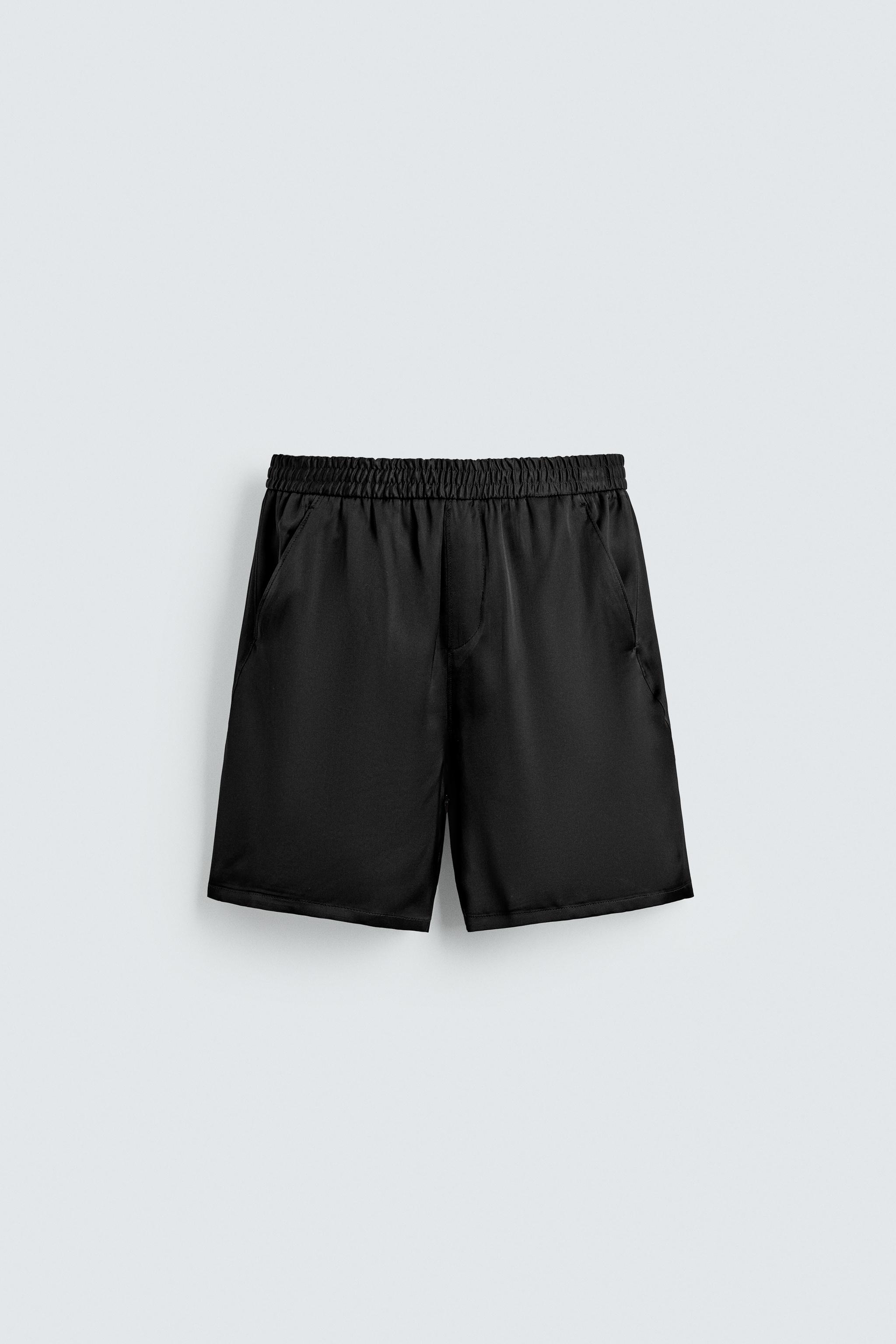 RELAXED FIT SATIN BERMUDA SHORTS